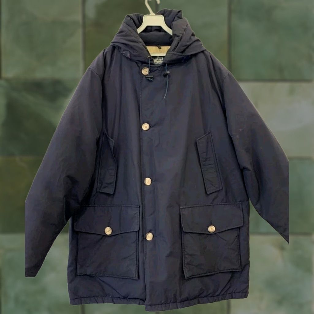 Vintage Woolrich Down Parka Jacket XXL Made In USA Hooded Winter Coat Navy Blue Vtg #152 Size US XXL / EU 58 / 5 - 1 Thumbnail