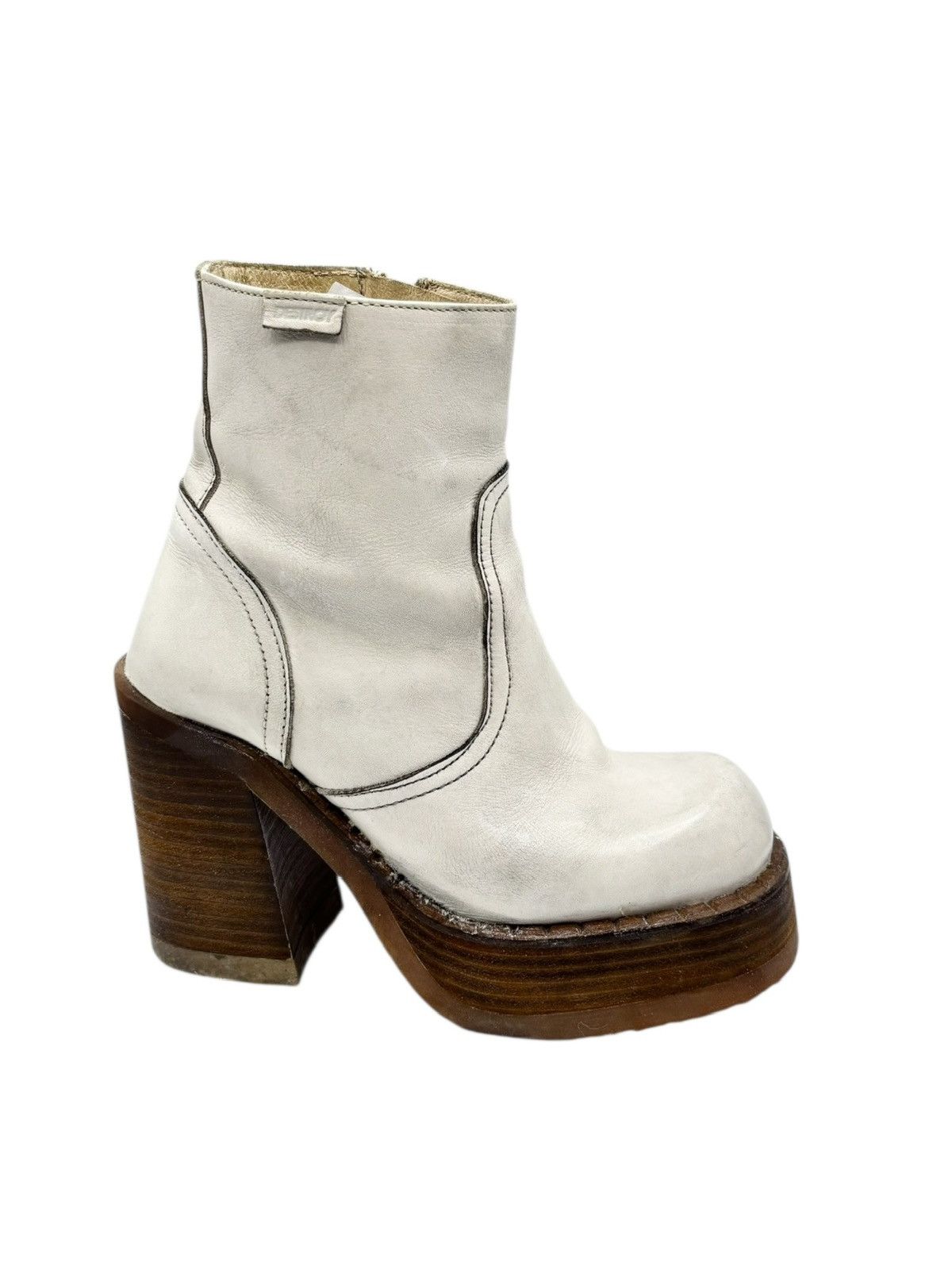 Cowboy Equipment Vintage Destroy cream block platform boots Size 35 Size US 5 / IT 35 - 4 Thumbnail