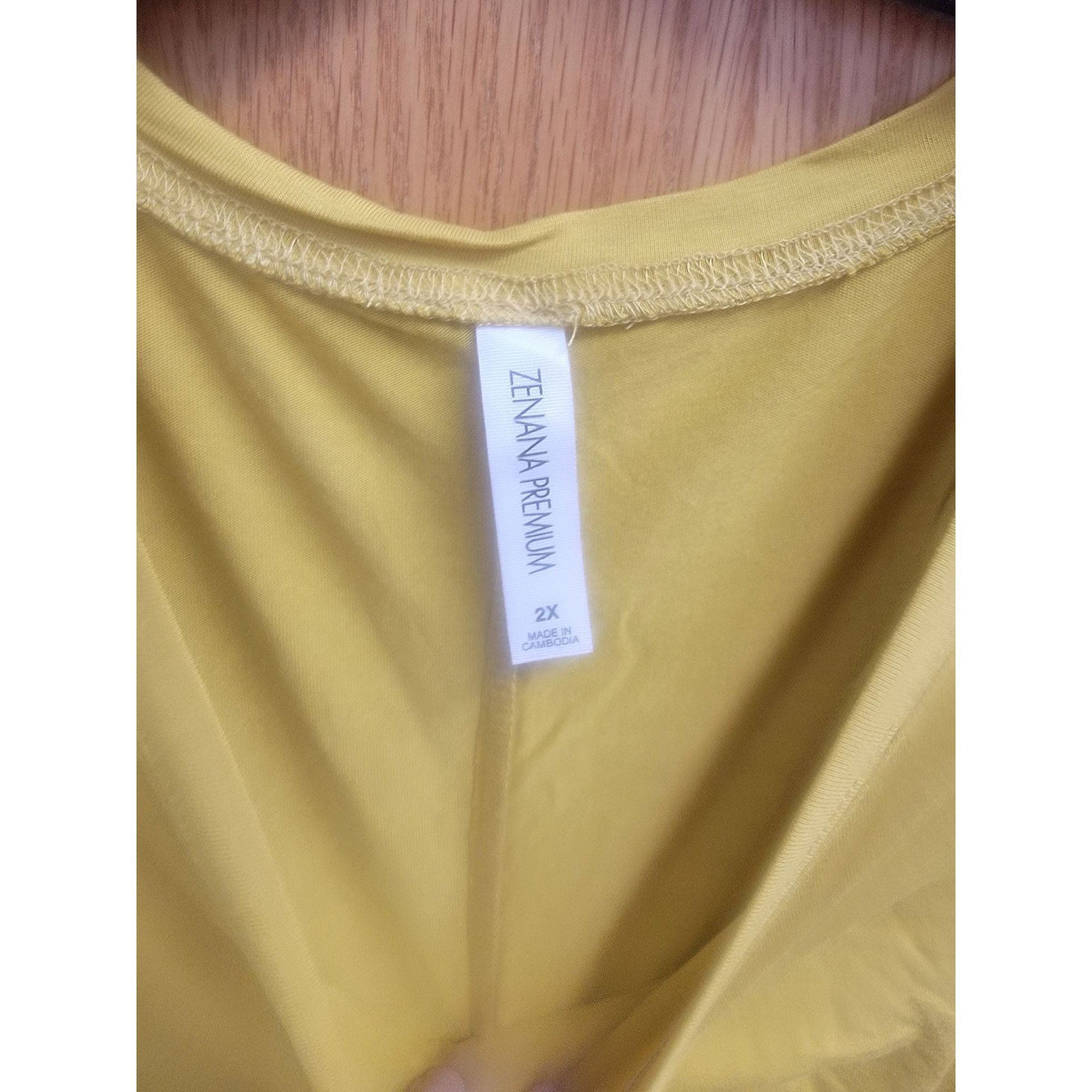 Other Yellow Short Sleeve A-Line Tunic Top For Women 2X Size XXL / US 16-18 / IT 52-54 - 3 Thumbnail
