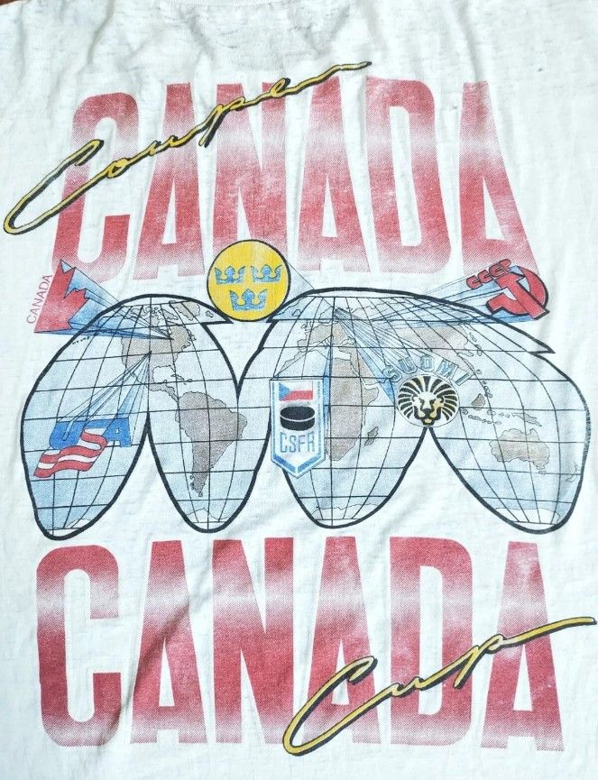 Vintage Vintage Couple Canada Cup 1991 t- shirt Size US XL / EU 56 / 4 - 11 Thumbnail