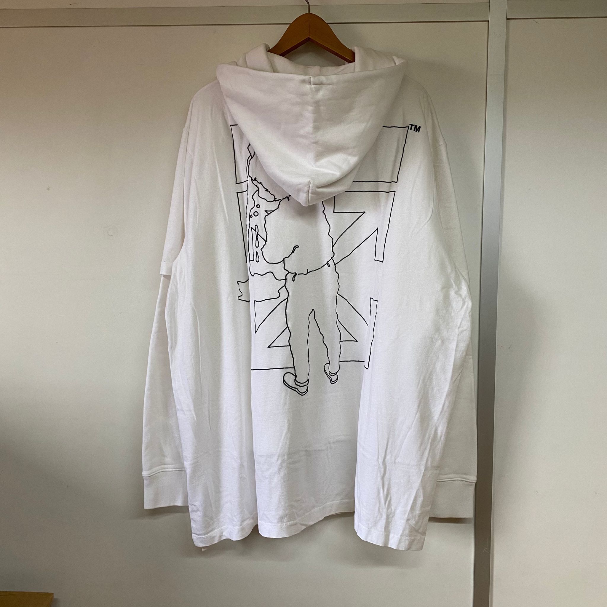 Off-White White Double Layer Barrel Worker Arrows Oversized Hoodie Size US XXL / EU 58 / 5 - 4 Thumbnail