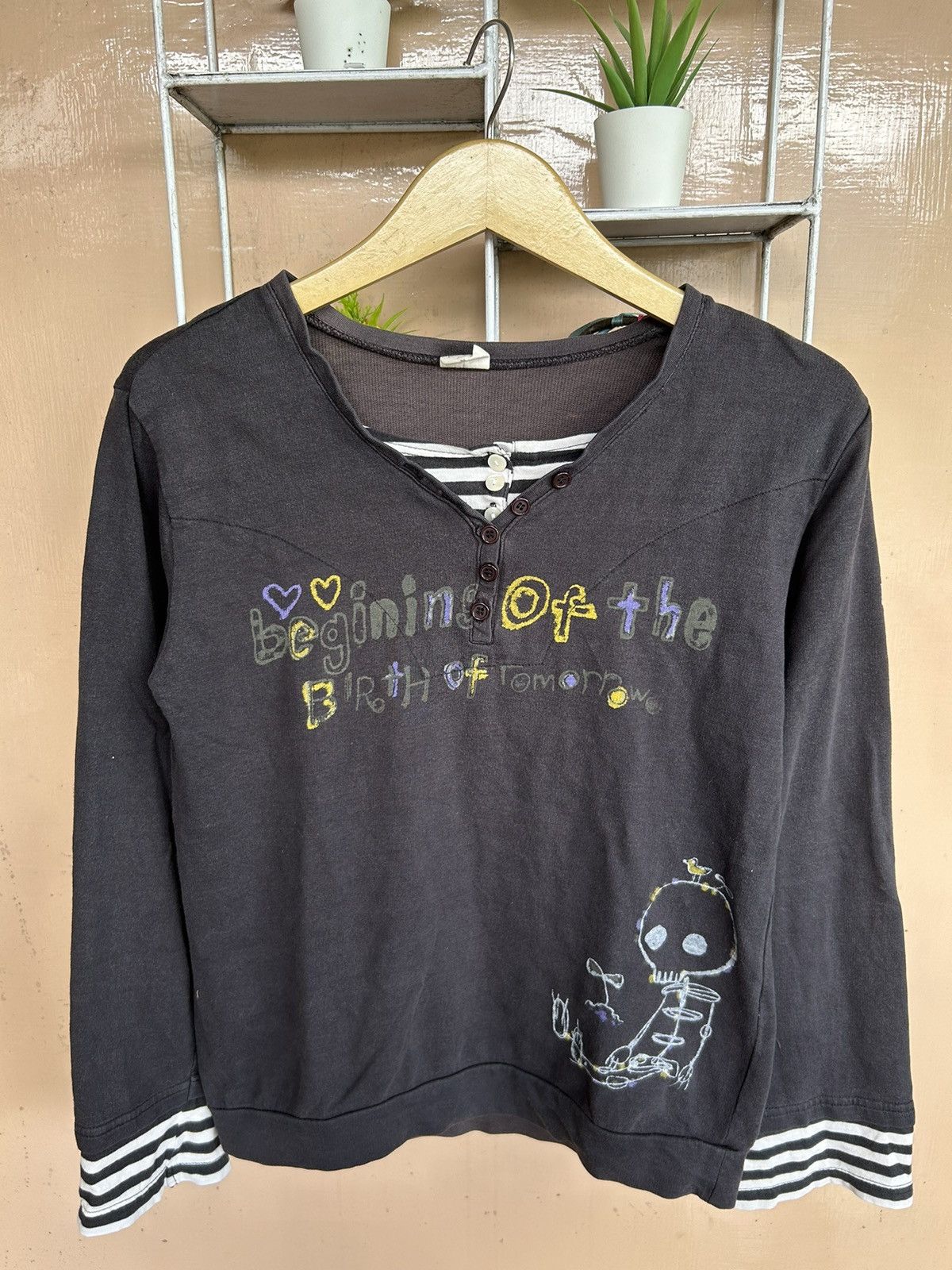 image of If Six Was Nine x Le Grande Bleu L G B Strange Heaven Beginning Of The Birth Longsleeve in Black (S