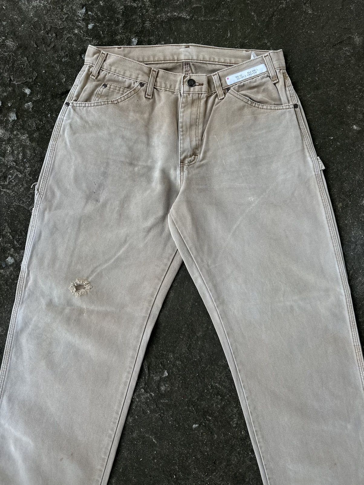 Carhartt × Dickies (32x32) Crazy Sun Faded Dickies Carpenter Pants Brown/Tan Size US 32 / EU 48 - 3 Thumbnail