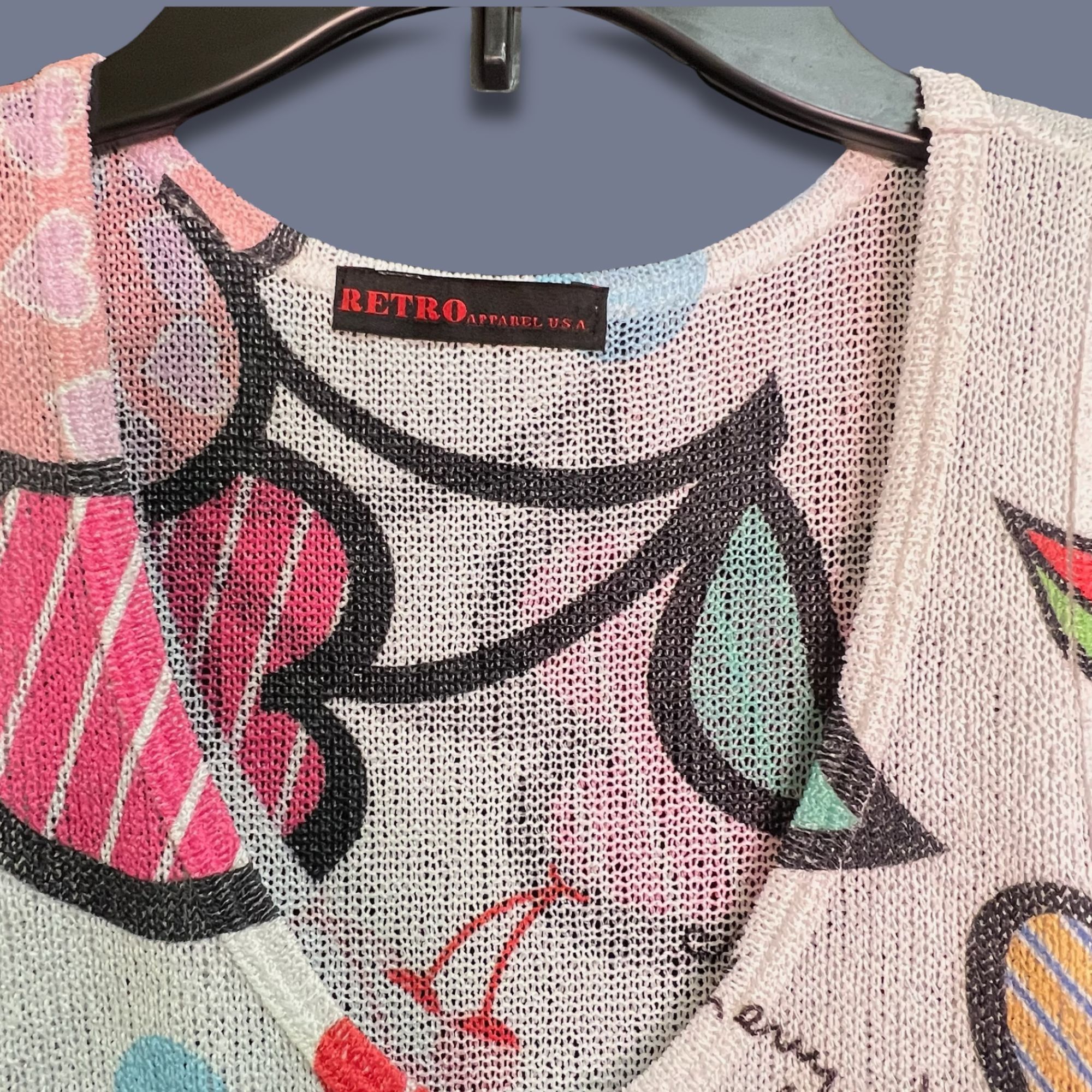 Other RETRO Sleeveless Top With Colorful Cherry & Heart Print Asym Size S / US 4 / IT 40 - 4 Thumbnail
