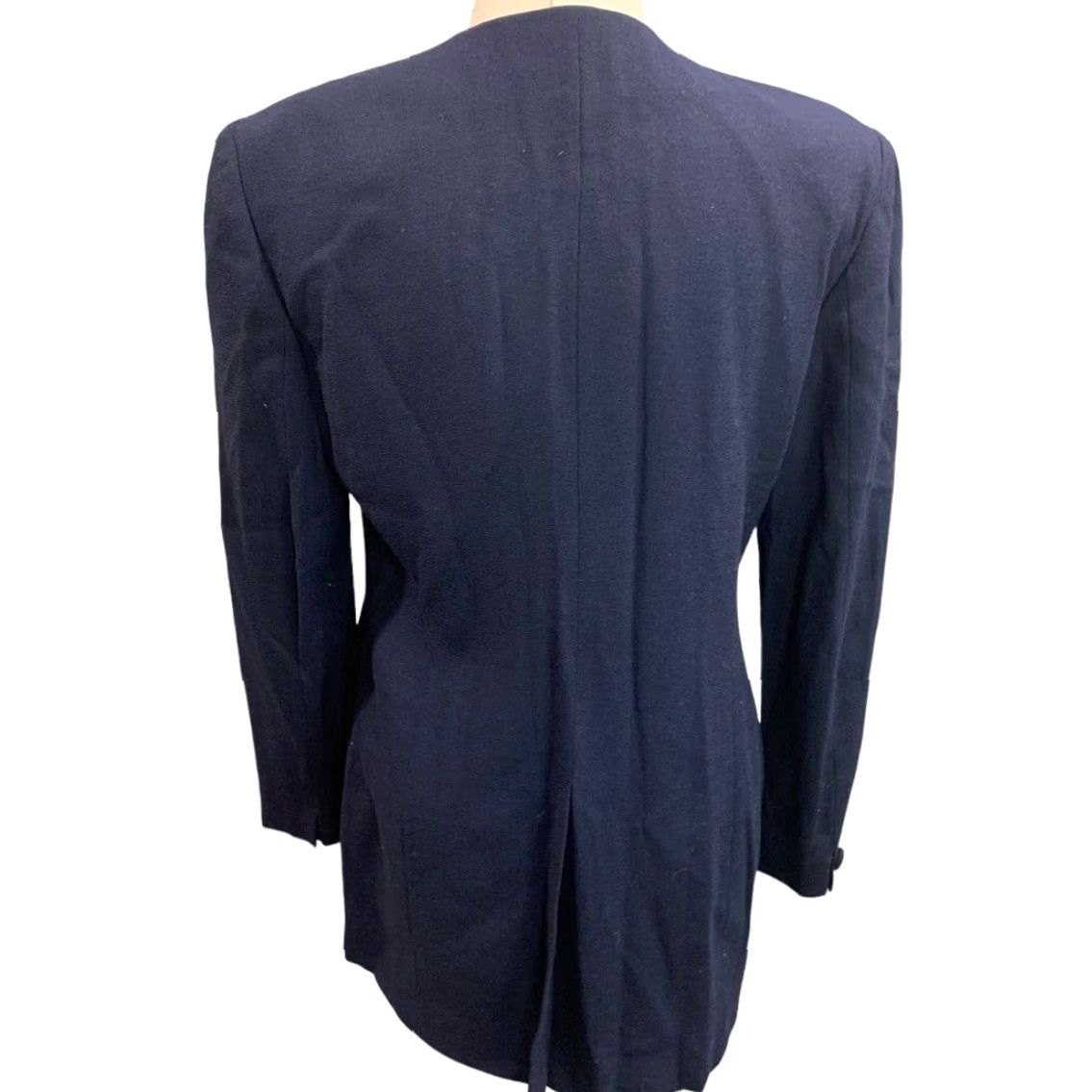 Jones New York VINTAGE Jones New York Women's Blazer Size 8 Navy Blue Wool 1990s Below Hip Womens Size M / US 6-8 / IT 42-44 - 6 Thumbnail