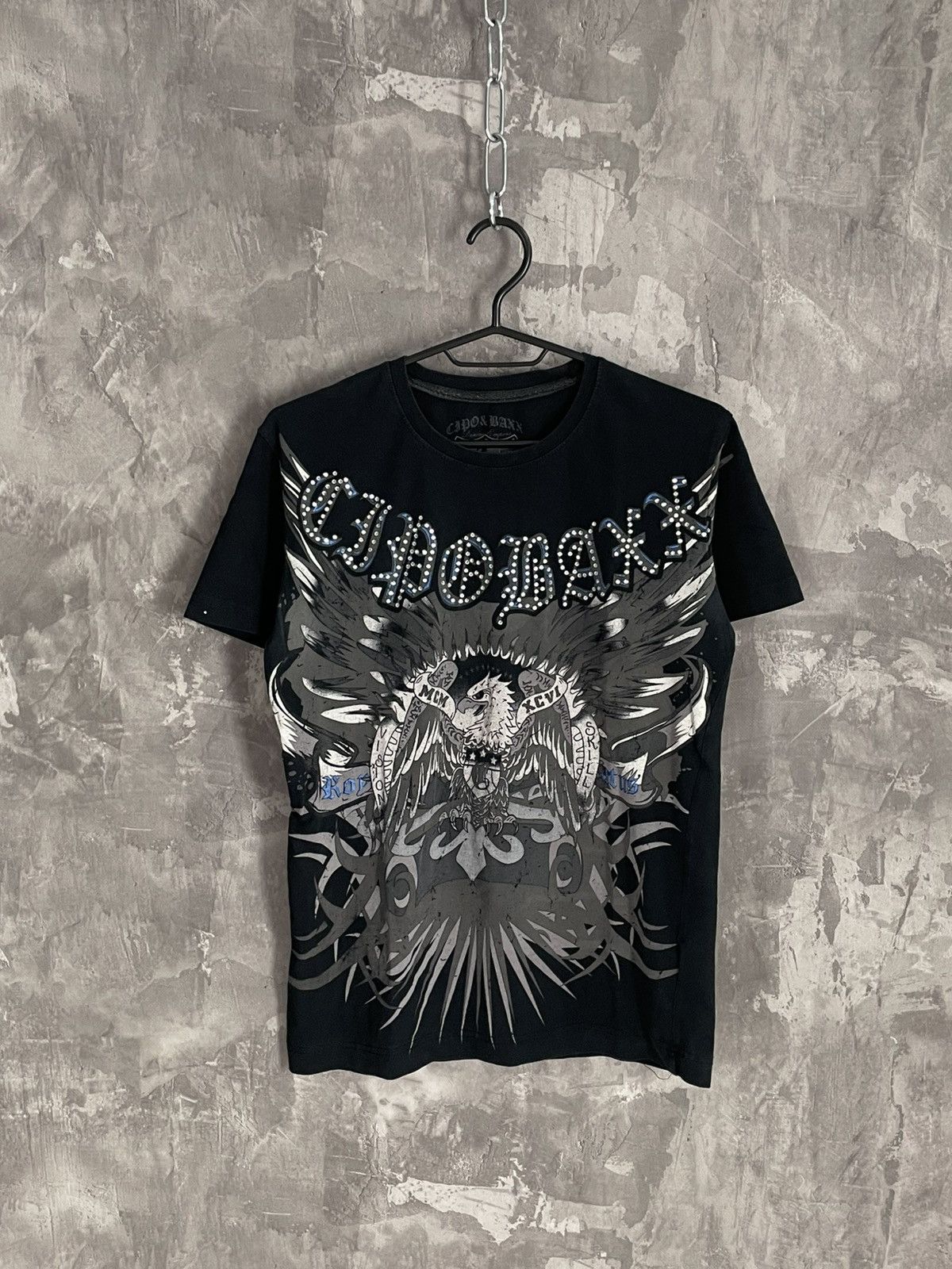 Affliction × Japanese Brand × Vintage Y2K Affliction Womens Grunge Rhinestone Glamour T-Shirt Size M / US 6-8 / IT 42-44 - 1 Thumbnail