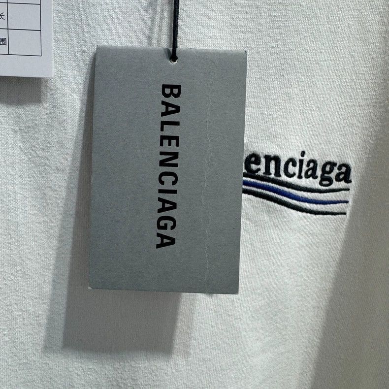 Balenciaga Balenciaga White Embroidered Logo Short Sleeve T-shirt Size US M / EU 48-50 / 2 - 3 Thumbnail