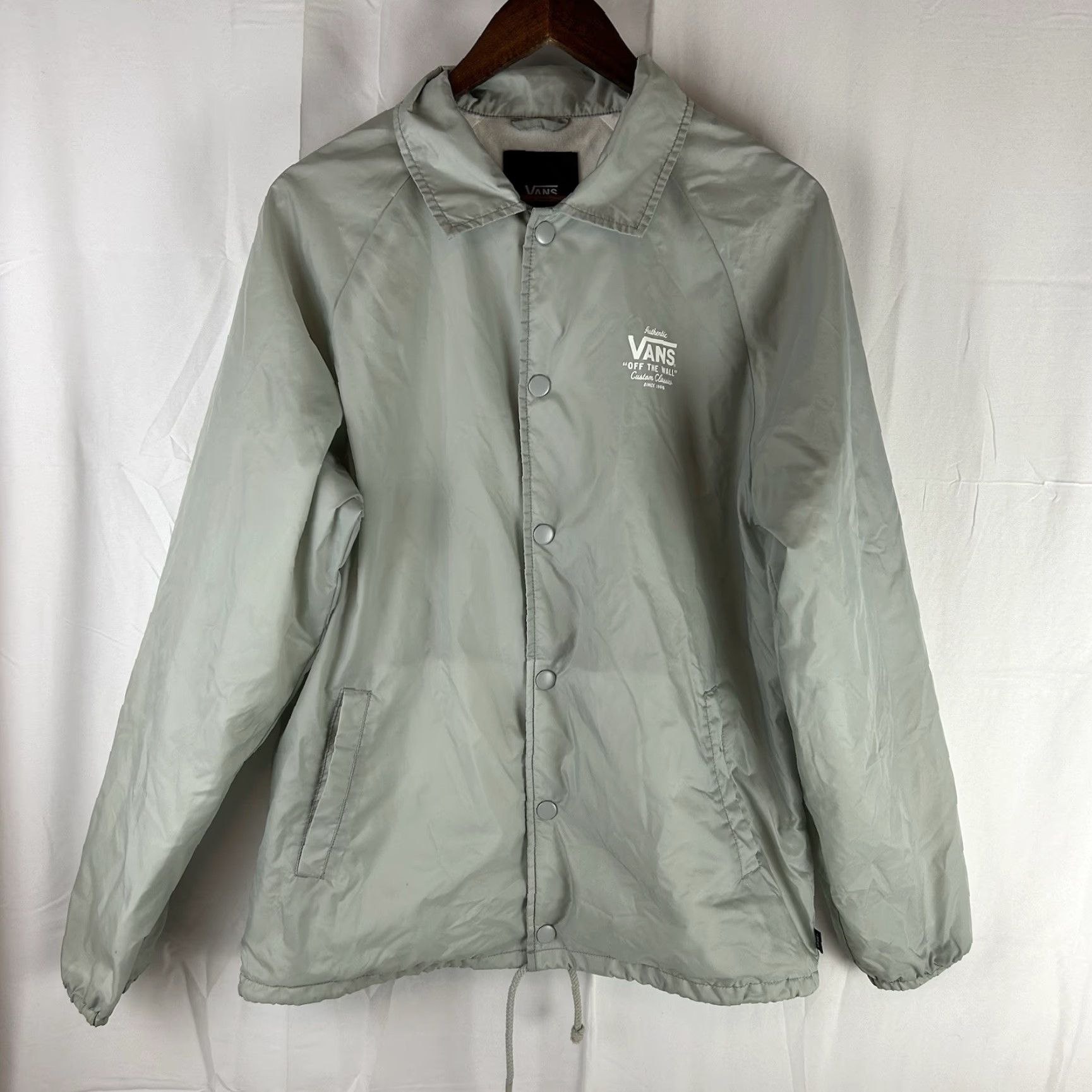 Vans VANS Off the Wall Jacket Mens Medium Gray Snap Button Long Sleeve with Pockets Size US M / EU 48-50 / 2 - 2 Thumbnail