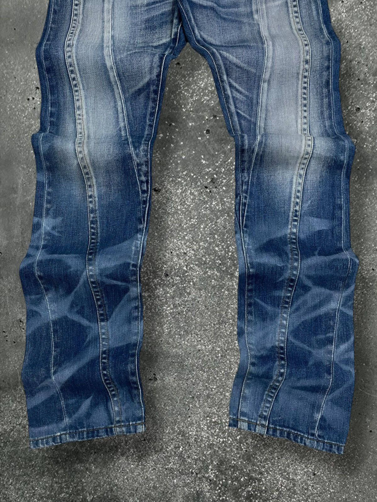 Le Grande Bleu (L.G.B.) Rare Vintage Designer Japan Schlussel Artwork Layered Denim Size US 31 - 3 Thumbnail