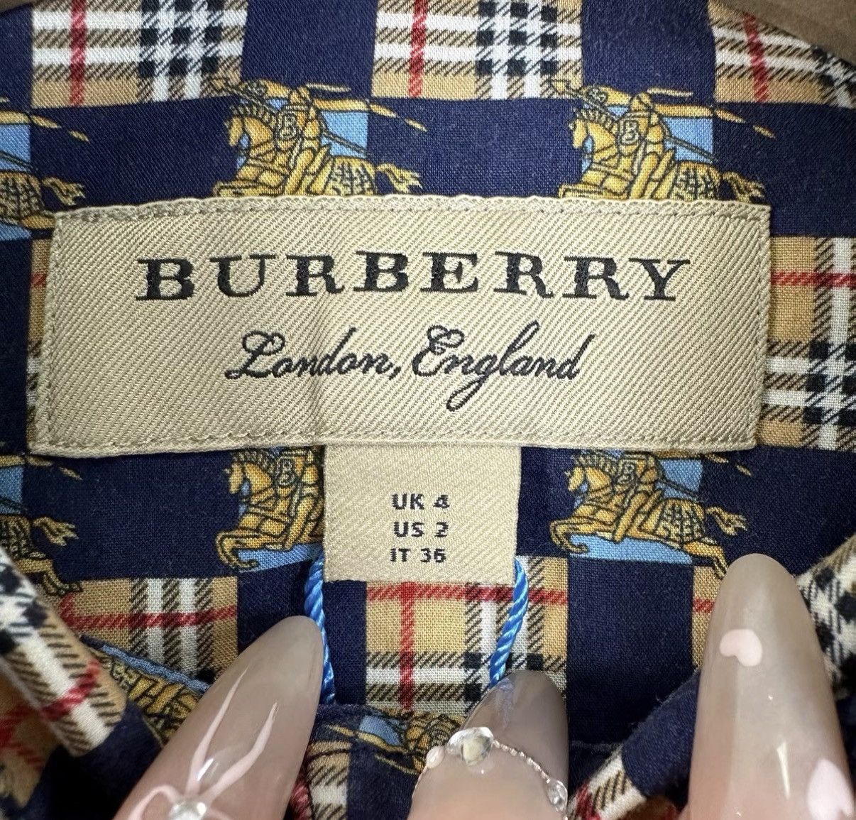 Burberry Burberry Equestrian Knight Check Long Sleeve Shirt K12 Size XS / US 0-2 / IT 36-38 - 4 Thumbnail