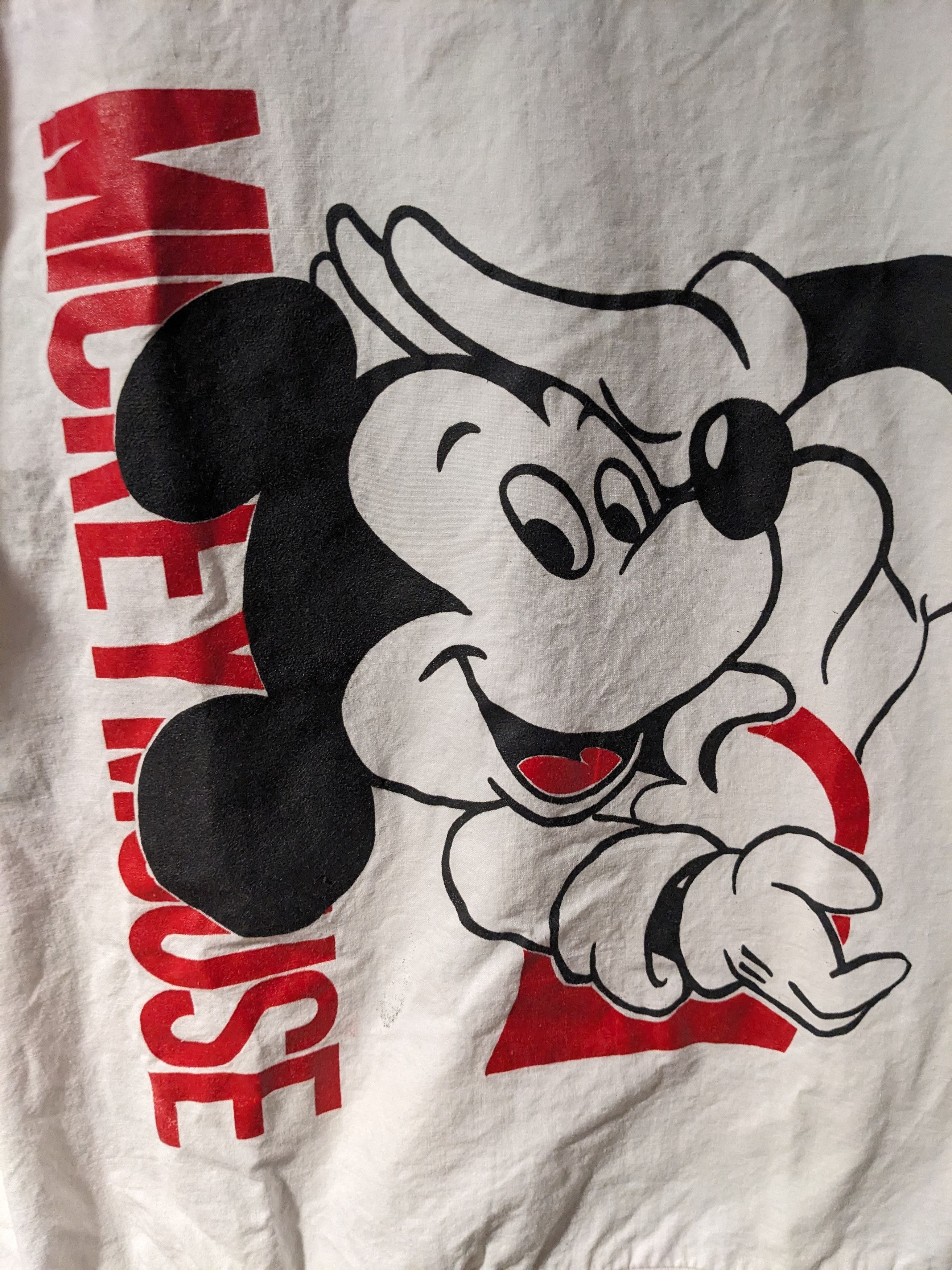 Disney × Mickey Mouse × Vintage Vintage 80s Mickey Mouse Stripe Red White Large T-Shirt Size US L / EU 52-54 / 3 - 2 Thumbnail