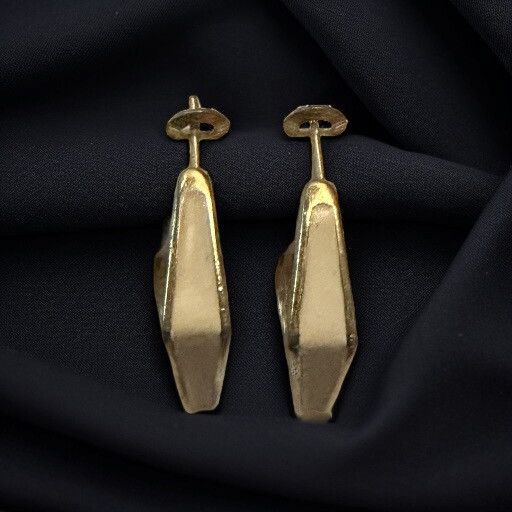 Other × Vintage Vintage Goldette cream enamel pointed hoop earrings Size ONE SIZE - 2 Thumbnail