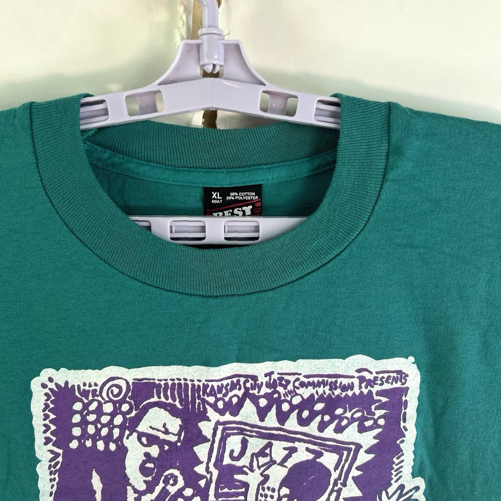 Fruit Of The Loom VTG Jazz Lovers Pub Crawl 1993 T-Shirt Mens XL Teal Green 90s Music USA Pub Crawl Jazz Lovers VTG KC T-Shirt Fruit of the Loom Size US XL / EU 56 / 4 - 4 Thumbnail