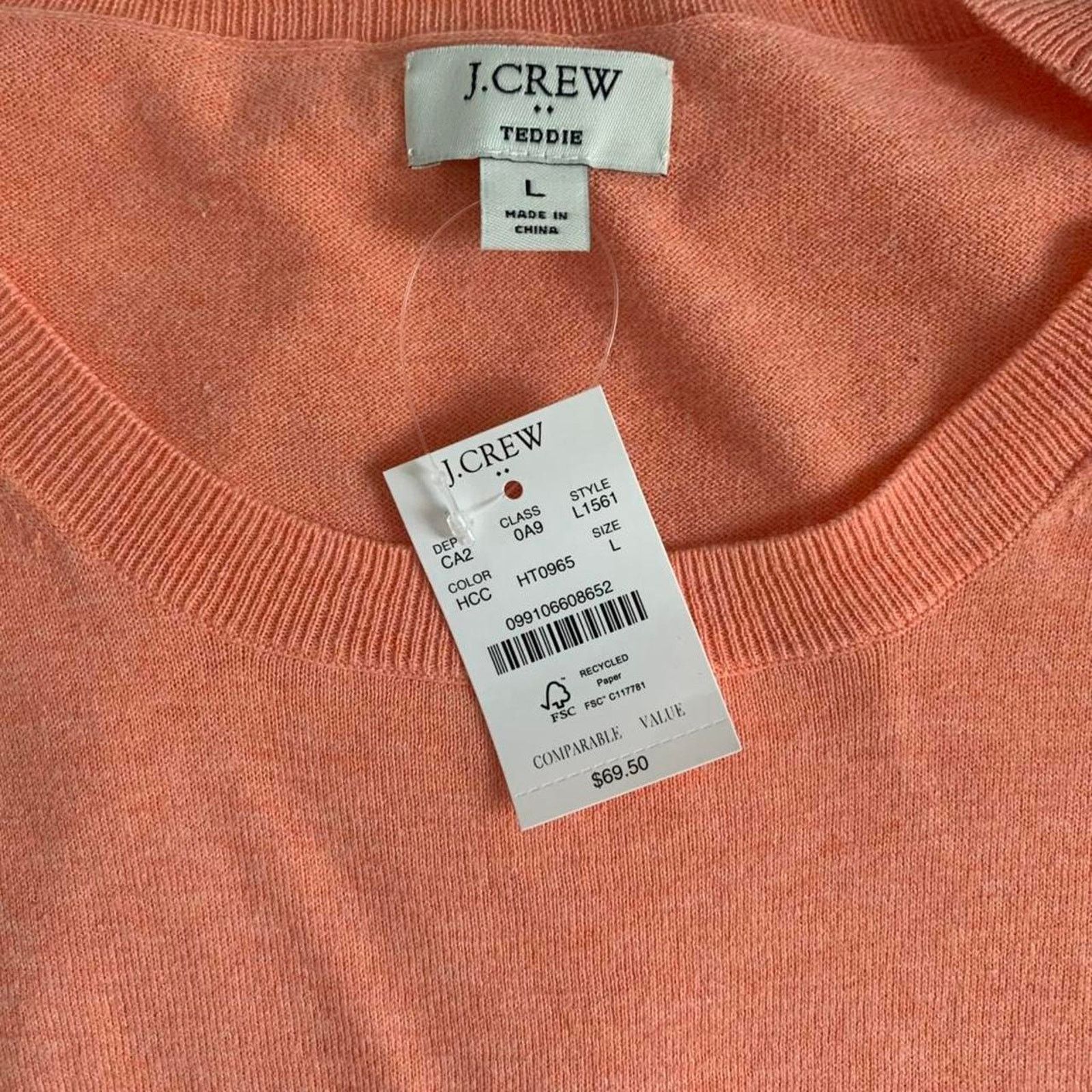 J.Crew NWT J.Crew Teddie Sweater - Size L MSRP $69.50 Size L / US 10 / IT 46 - 1 Thumbnail
