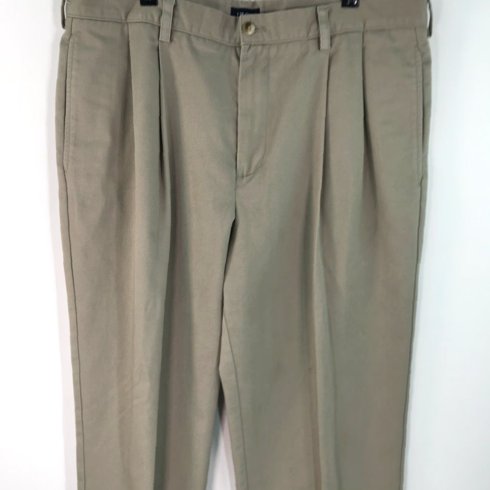 Izod Izod Mens Dress Pants Flat Front Straight Leg Khaki Beige 36X30 Casual Formal Mens Sized 36X30 Size US 36 / EU 52 - 5 Thumbnail