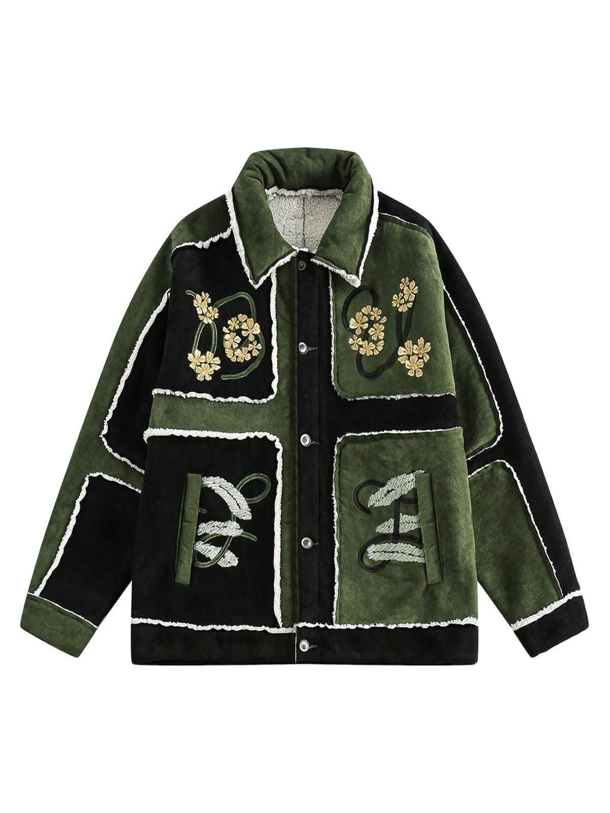 Other Floral Embroidered Suede Fleece Jacket Size US M / EU 48-50 / 2 - 1 Thumbnail