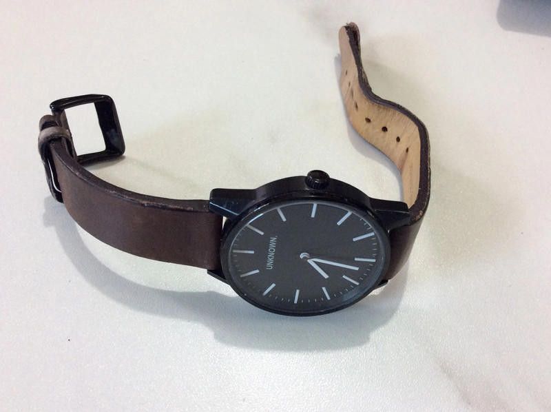 Designer Unknown men's black dial brown leather strap watch Size ONE SIZE - 1 Thumbnail