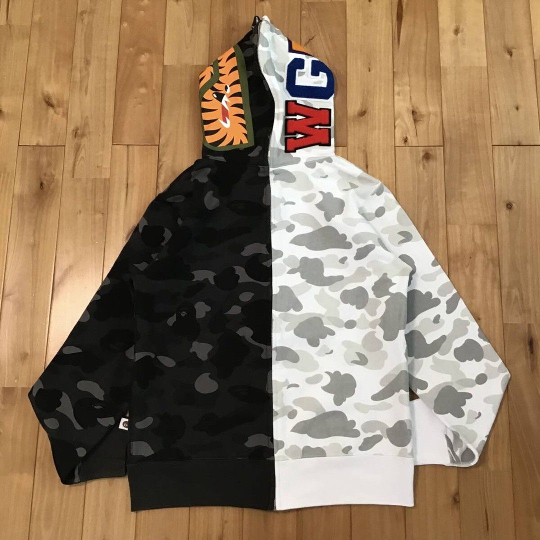 Bape BAPE White camo x black camo separate shark full zip hoodie Size US M / EU 48-50 / 2 - 3 Thumbnail