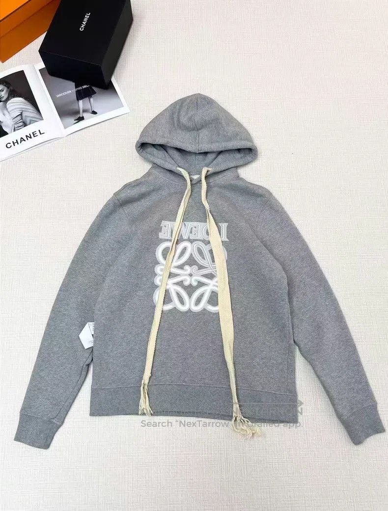 Loewe Loewe Grey embroidered large logo hooded sweatshirt Size M / US 6-8 / IT 42-44 - 2 Thumbnail
