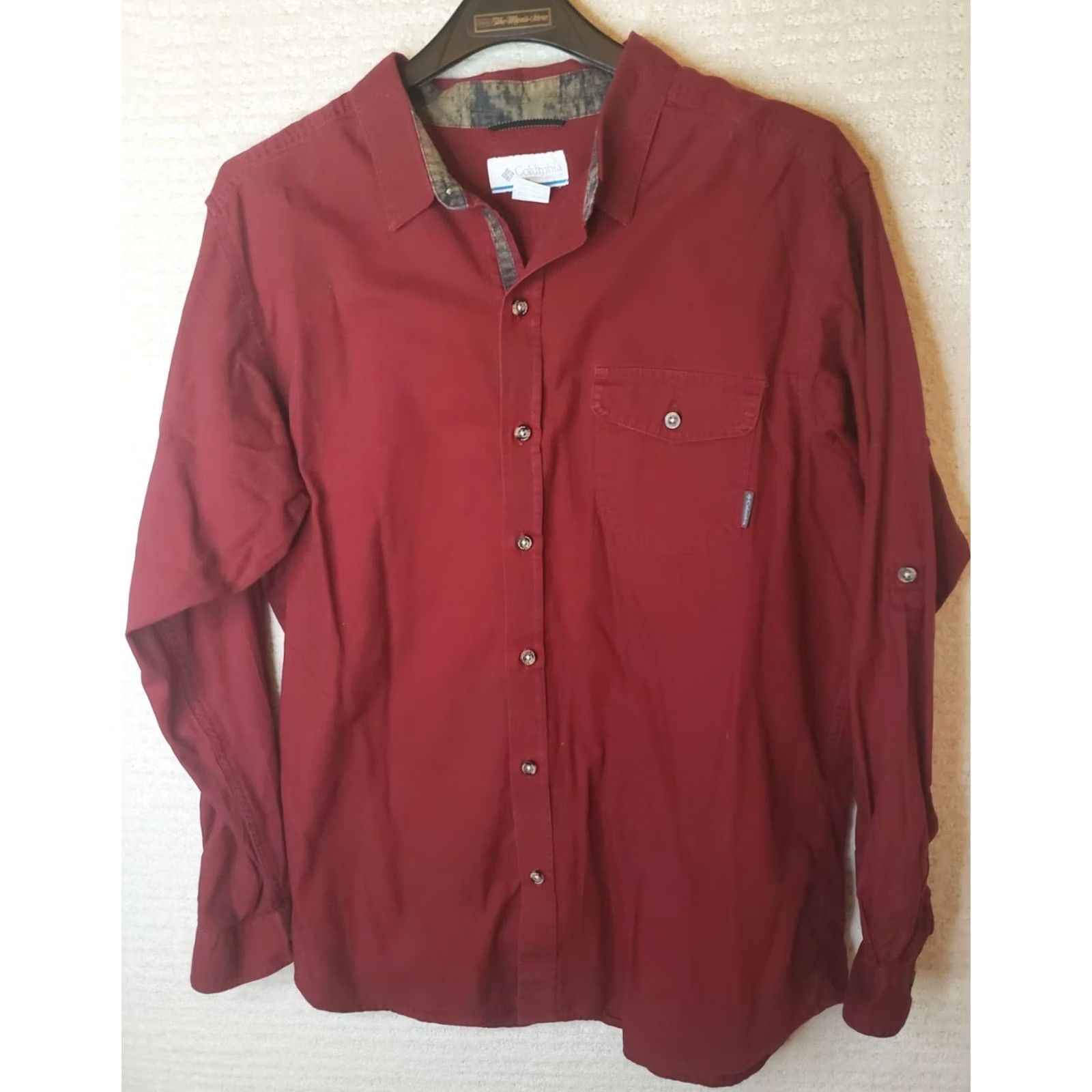 Vintage Columbia Shirt Men L Button-Up Long Sleeve Black Cam o Trim Collar & Cuffs Hunting to Casual Wear UV Pockets Canvas Cotton Polyester Docked Size US L / EU 52-54 / 3 - 5 Thumbnail