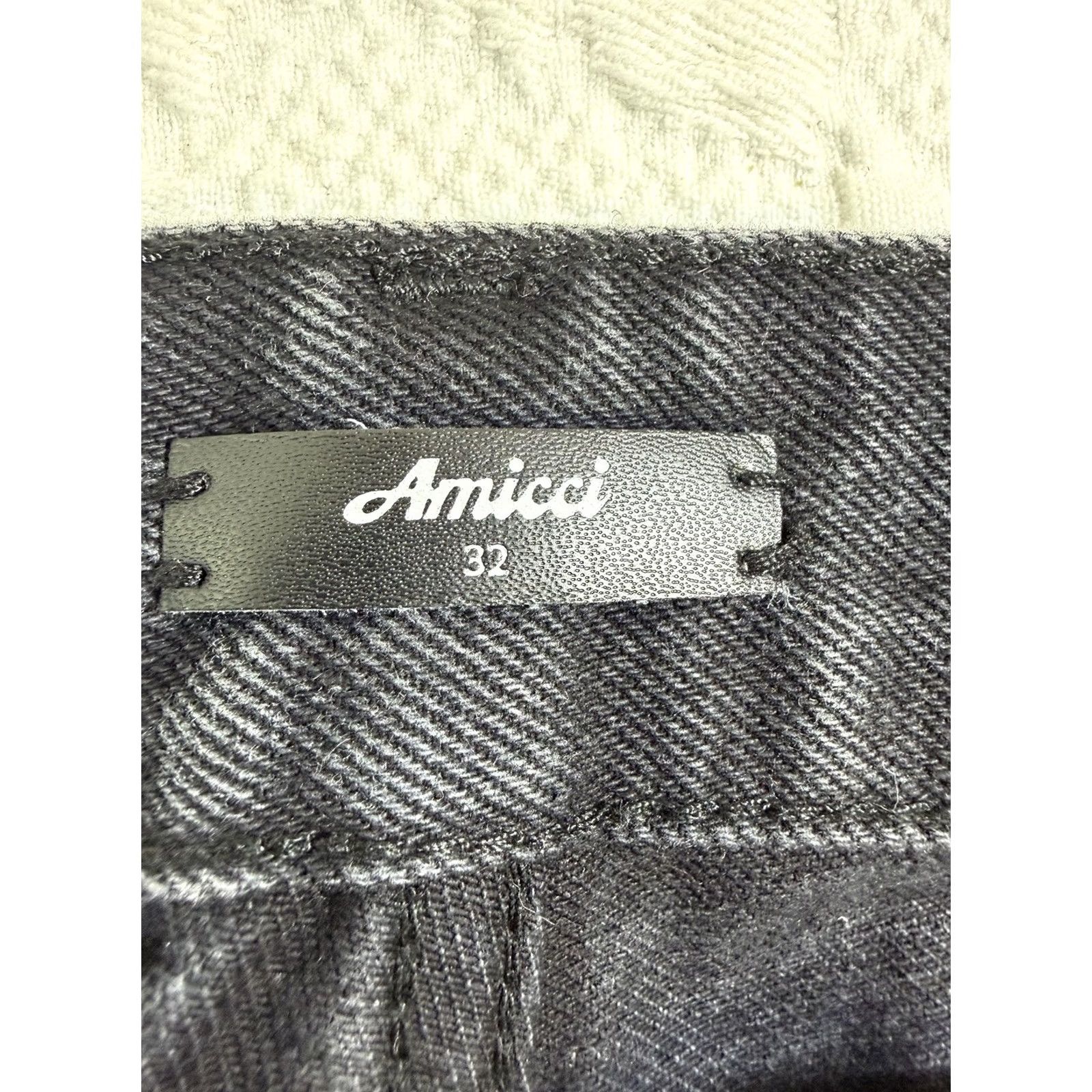 Gramicci AMICCI Jeans Contrast Side Panel Straight Denim Black/Grey 32x32 Distressed Raw Hem Patchwork Men Regular Size US 32 / EU 48 - 6 Thumbnail