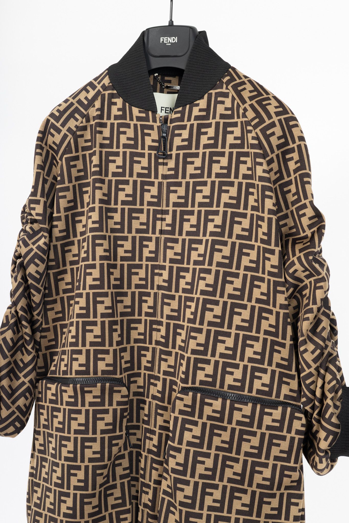 Fendi Fendi SS/19 FF-Motif Jersey Oversized Bomber Jacket Size S / US 4 / IT 40 - 3 Thumbnail