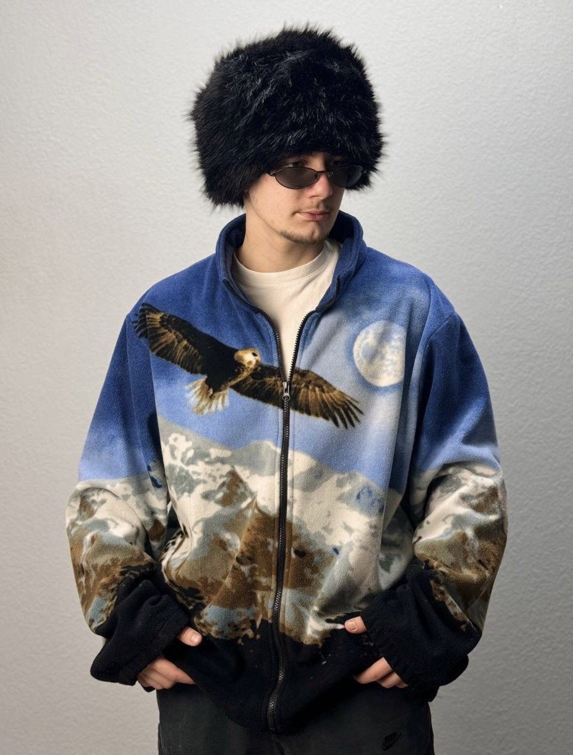 Other Zip Fleece Jacket Wolf Animals Vintage Size US XL / EU 56 / 4 - 1 Thumbnail