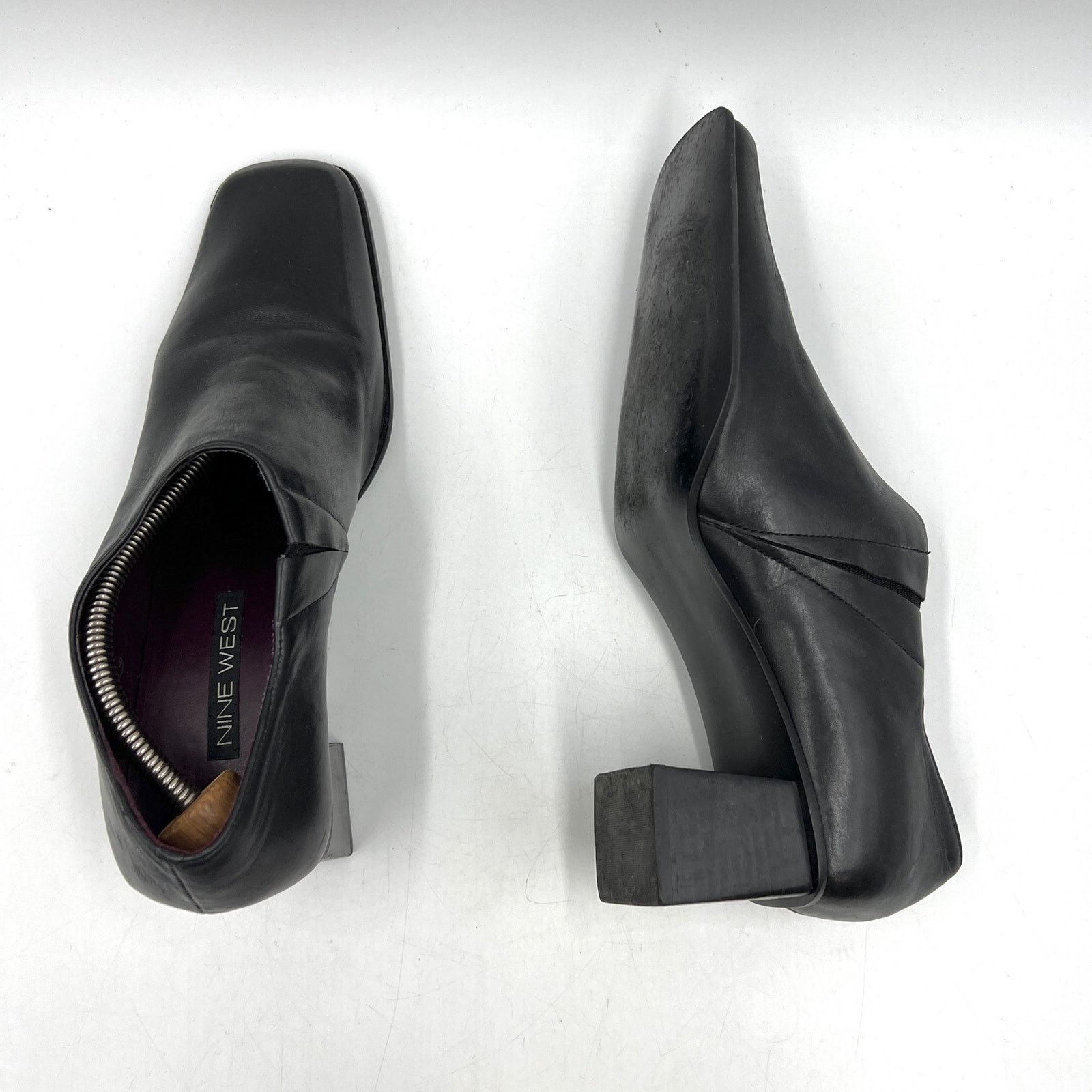 Nine West Vintage 90s Nine West Leather Pump Block Heel Square Toe Size US 8.5 / IT 38.5 - 9 Thumbnail