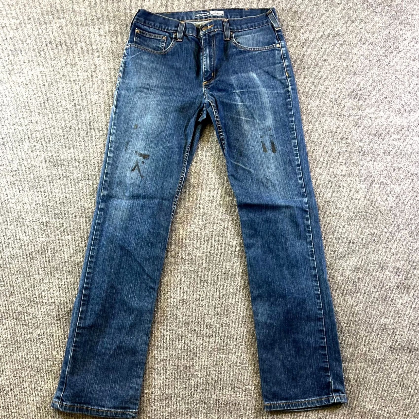 Carhartt Carhartt Mens Jeans Blue Denim 32x32 Rugged Flex Straight Fit 5-Pocket Workwear Jeans Size US 32 / EU 48 - 2 Thumbnail