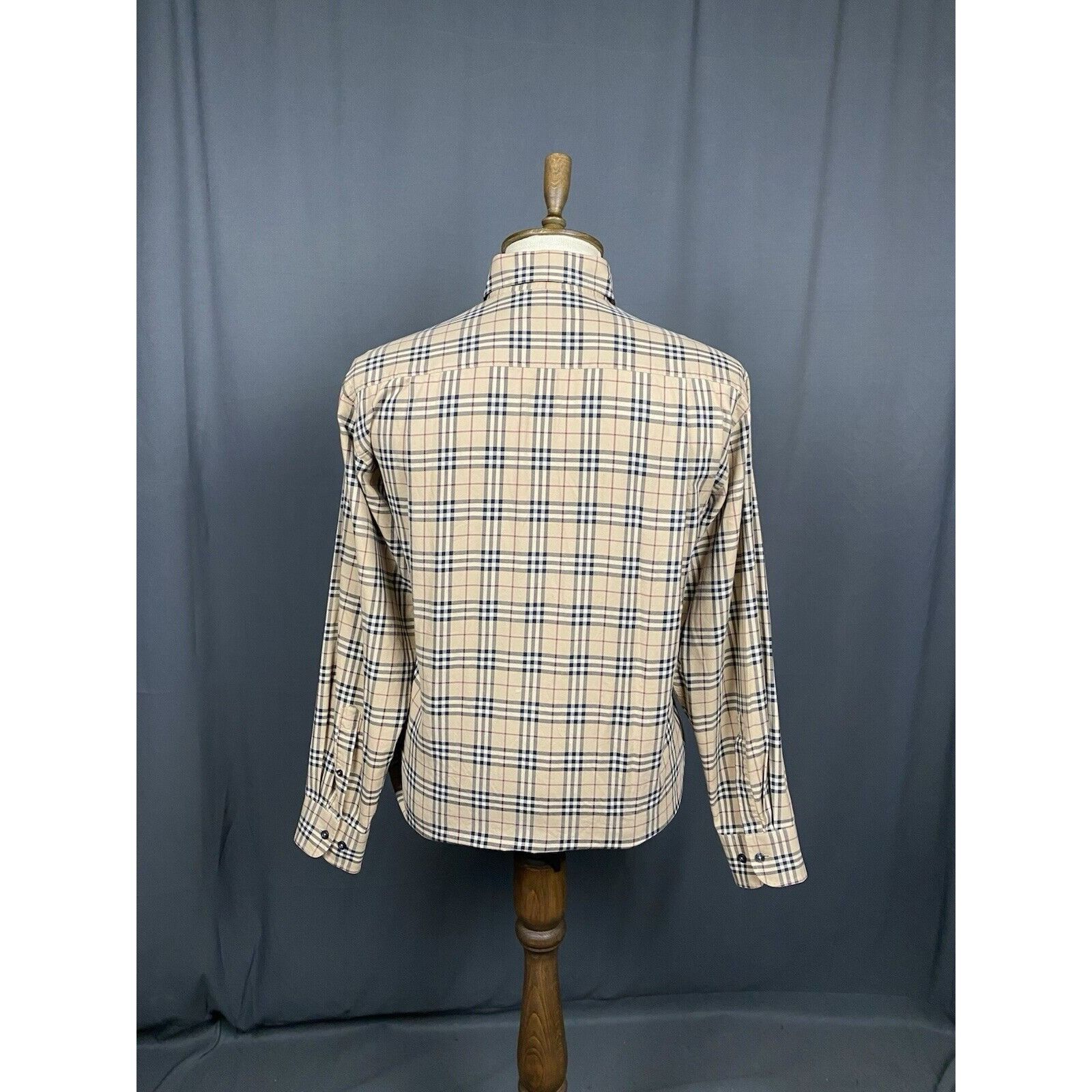 Burberry Burberry Nova Check VTG Men's Beige Checked Longsleeve Shirt Size US M / EU 48-50 / 2 - 7 Thumbnail