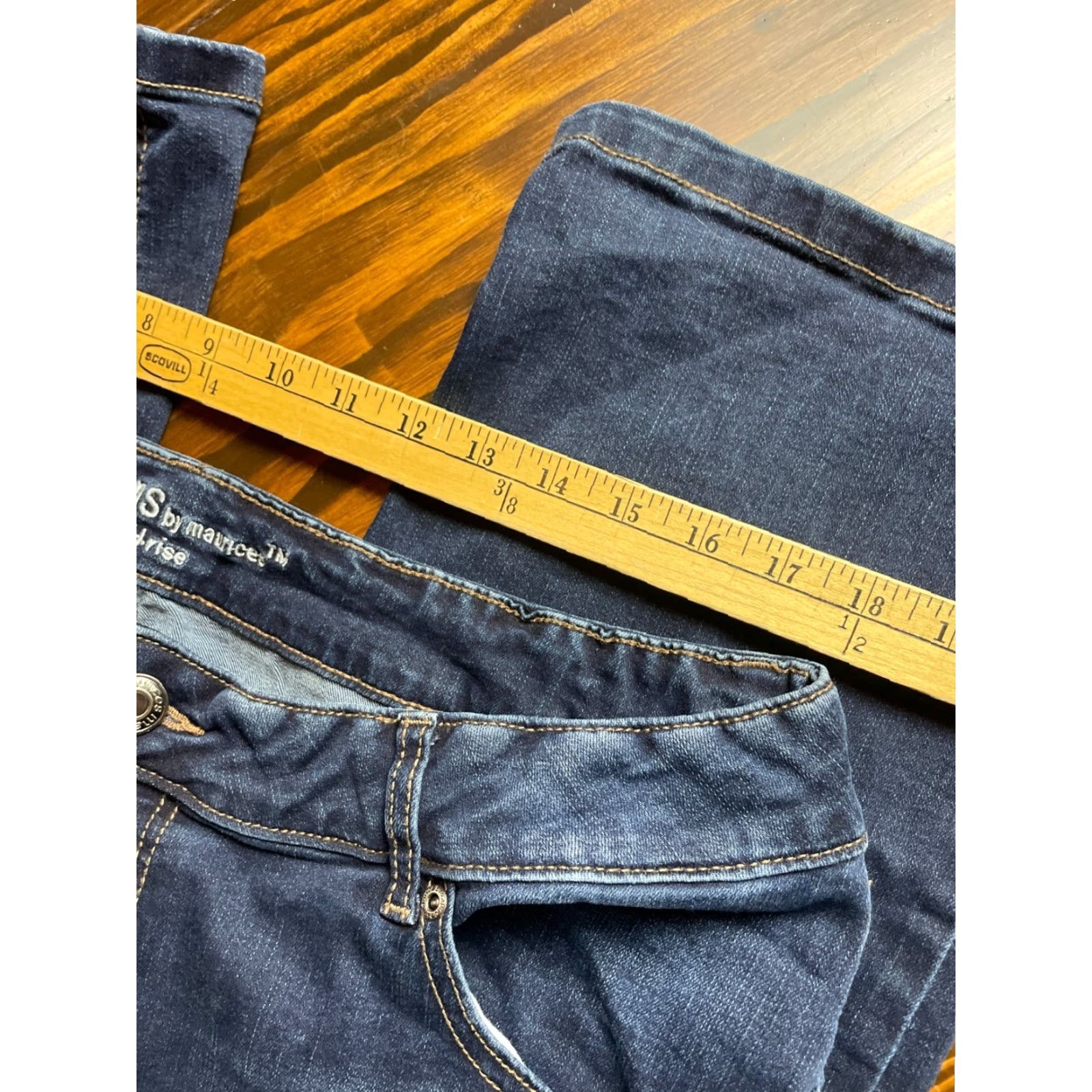 Vintage Maurices Jeans Women's Plus Size 20W Blue Denim Boot Cut High Rise Pockets 31 In Inseam, 20W Plus, Regular Fit Size 42" / US 20 - 5 Thumbnail