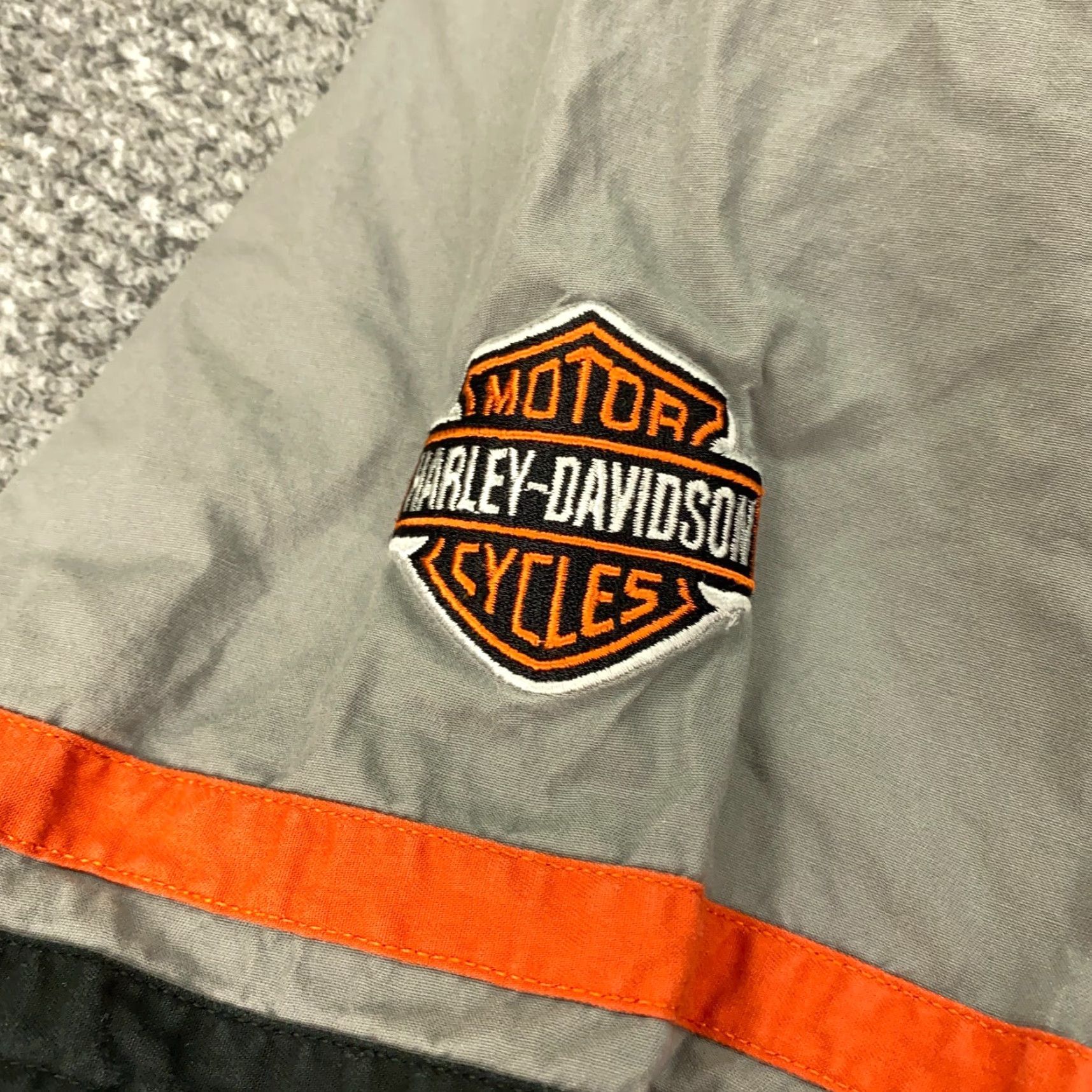 Harley Davidson HARLEY-DAVIDSON Racing Garage Shirt Button-Up Mens 2XL Gray Colorblock Biker Casual Size US XXL / EU 58 / 5 - 7 Thumbnail