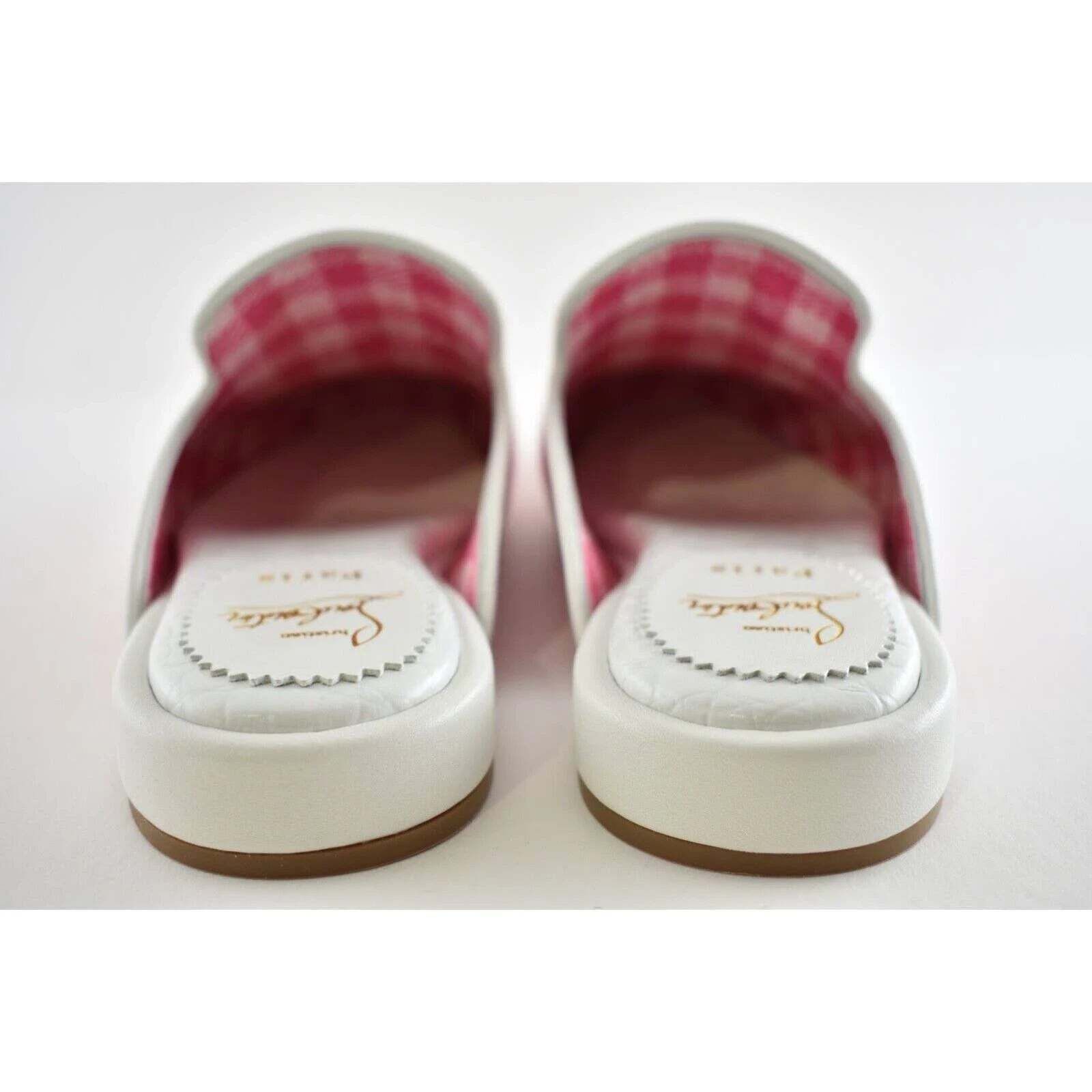 Christian Louboutin Navy Coolito Donna Flat Pink Logo