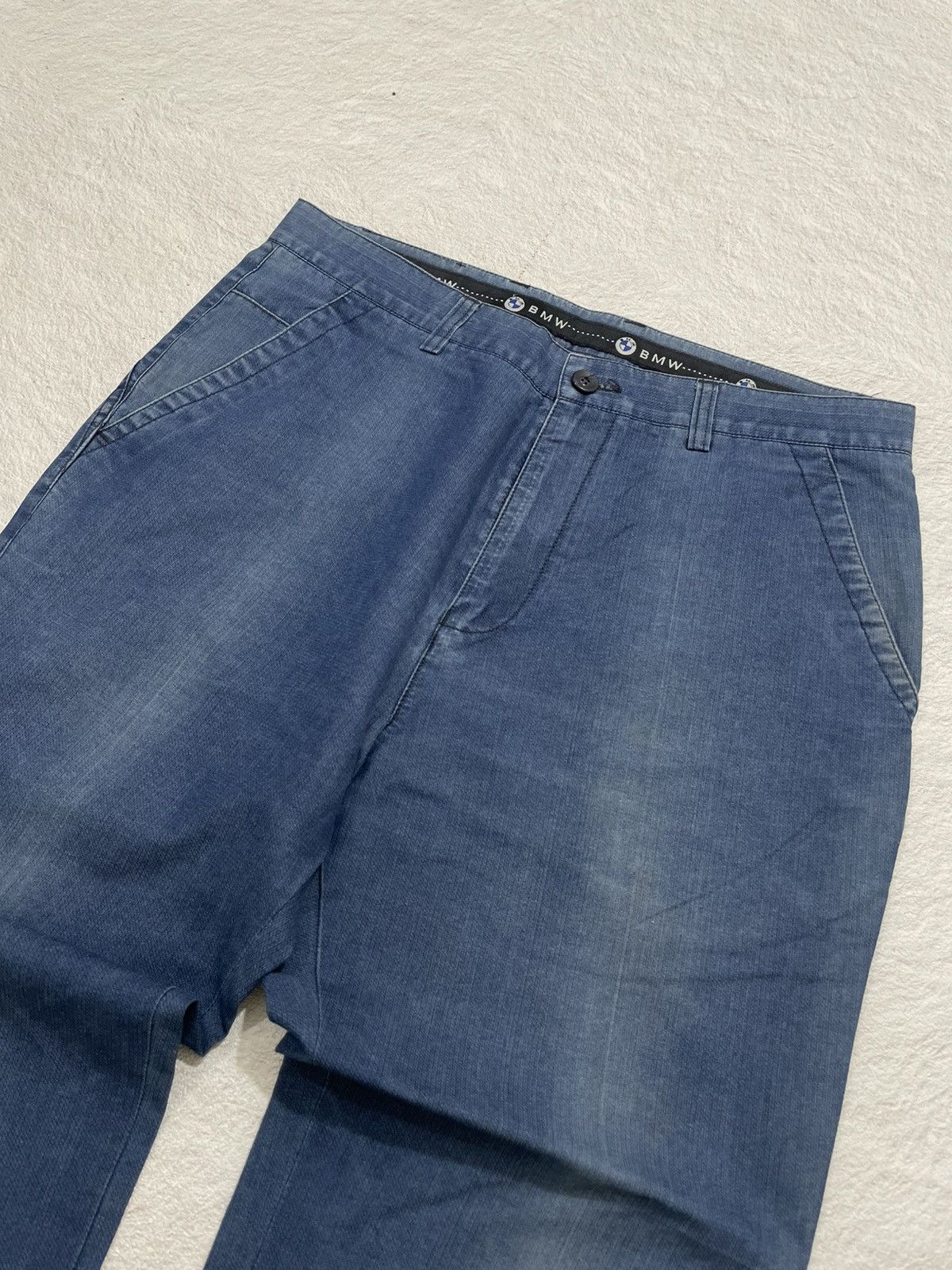 Japanese Brand BMW Blue Jeans Fading Lane Vintage Size US 31 - 3 Thumbnail