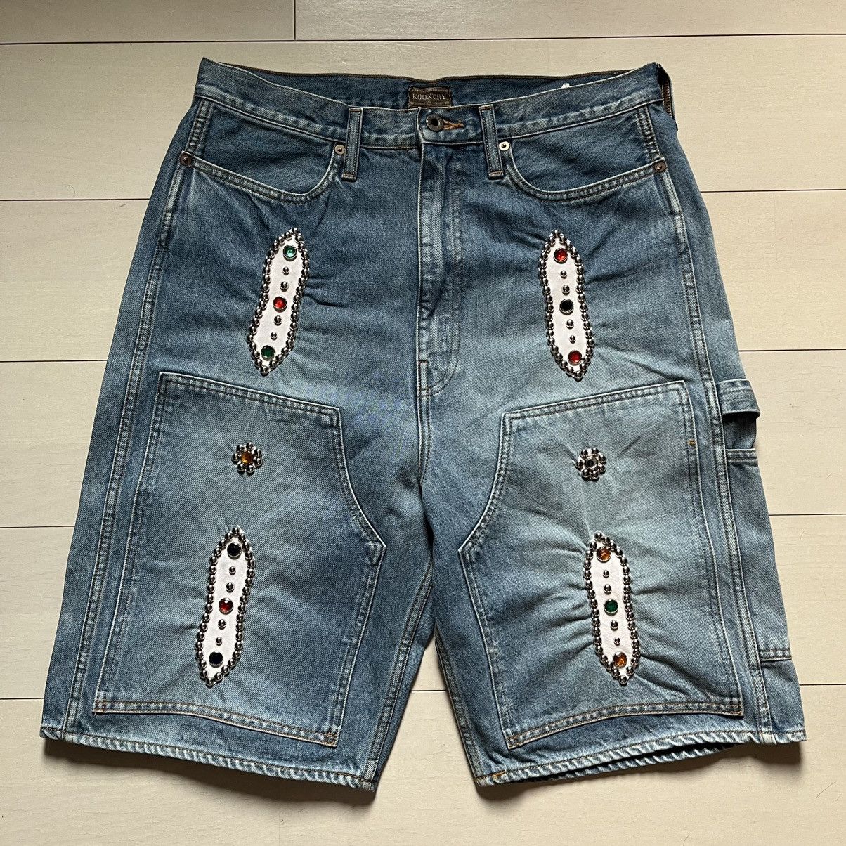 Kapital western studs carpenter jorts Kapital Bone Denim Shorts