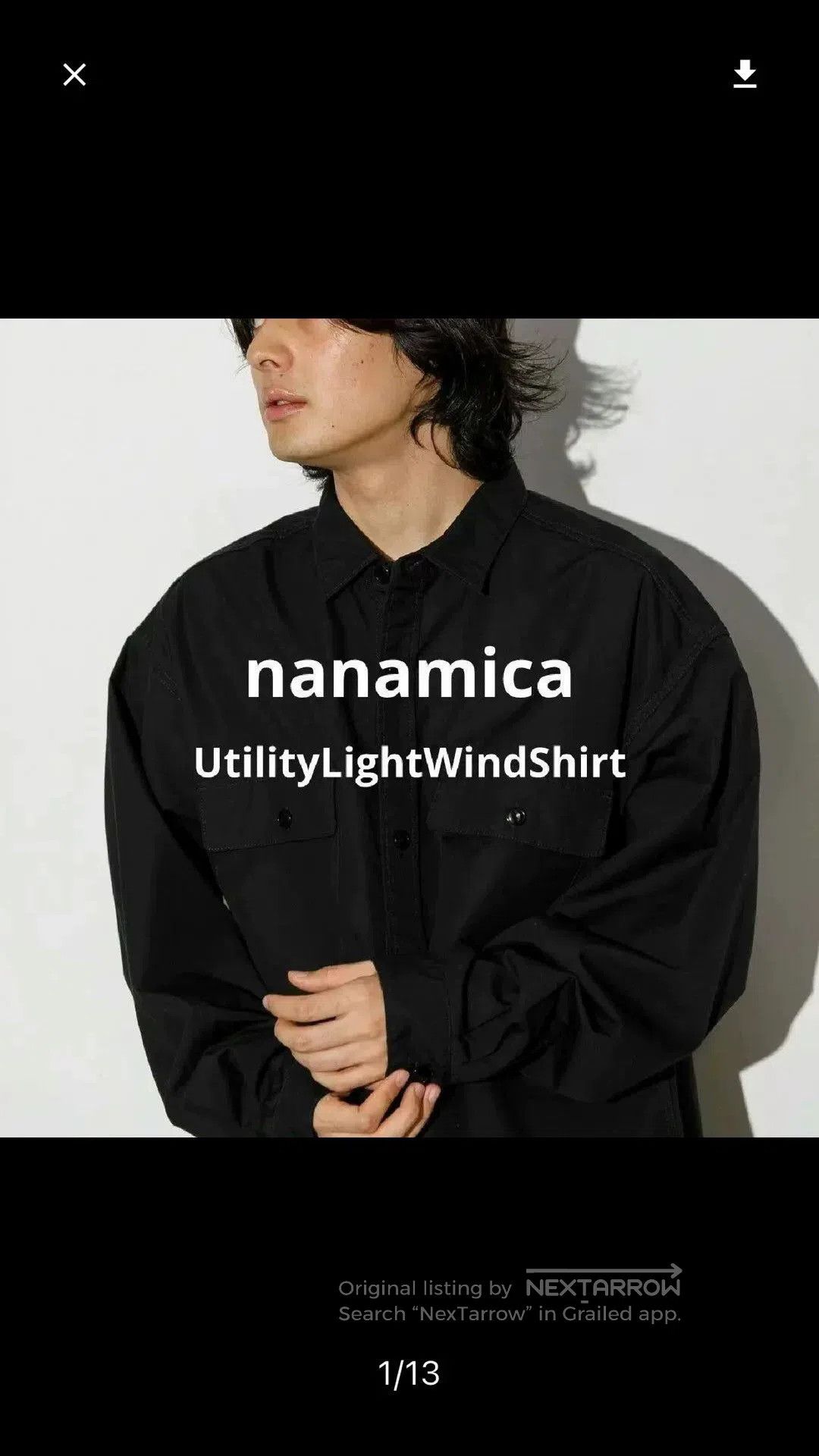 Nanamica Black Utility Light Wind Shirt. Size US M / EU 48-50 / 2 - 3 Thumbnail