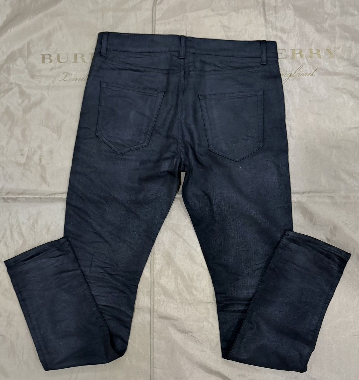 Saint Laurent Paris Saint Laurent Black Skinny Coated Denim Jeans size 33 Size US 33 - 6 Thumbnail