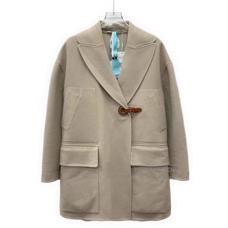 Hermes Hermes 22 Model Beige Cashmere Belt Buckle Coat Size XS / US 0-2 / IT 36-38 - 1 Thumbnail