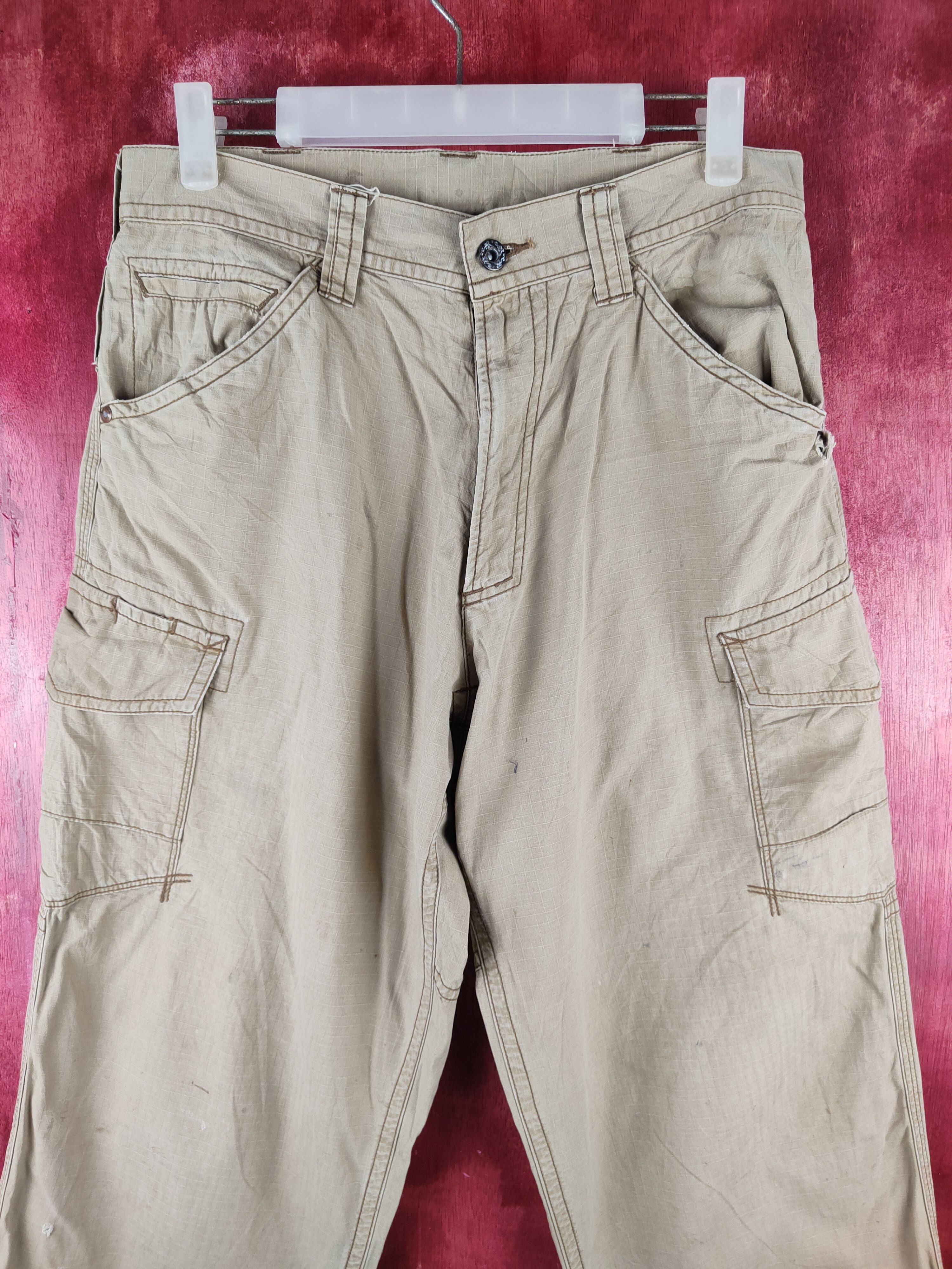 Japanese Brand Burtle Brown Multipocket Baggy Cargo Pants N#S21 Size US 30 / EU 46 - 2 Thumbnail