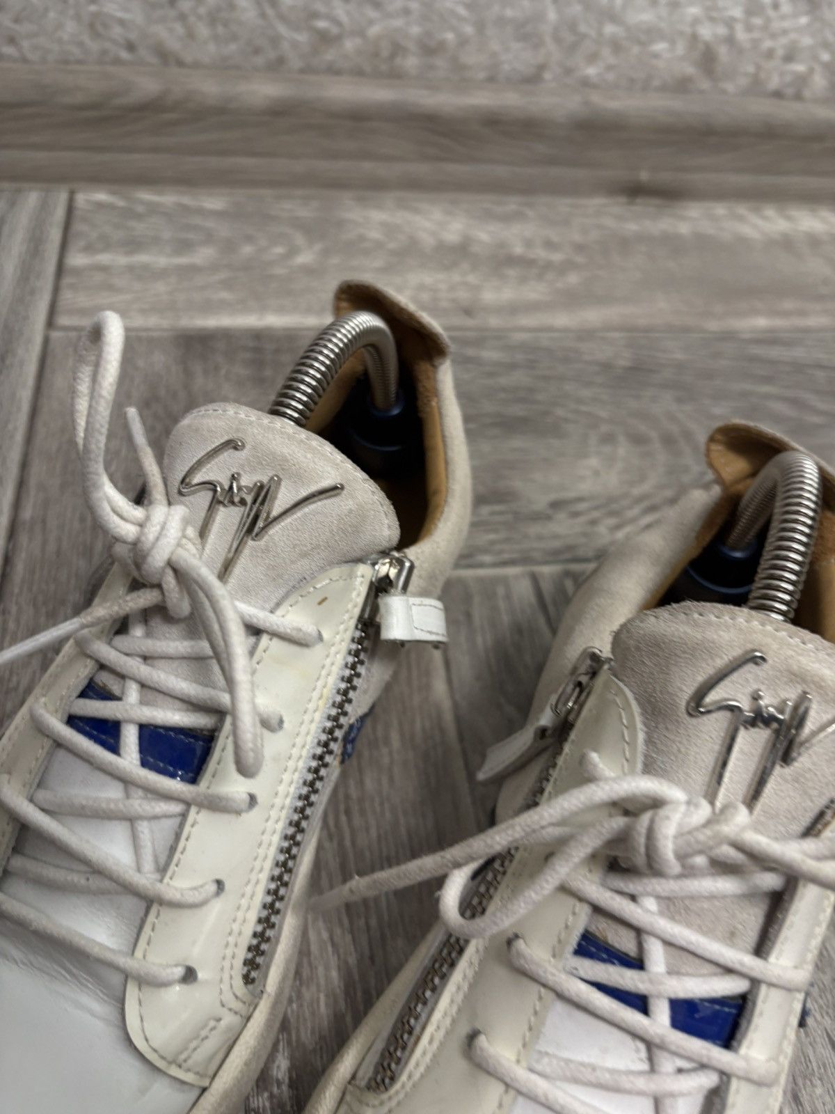 Giuseppe Zanotti Giuseppe Zanotti Men White Leather Zip Sneakers Luxury Size US 8 / EU 41 - 5 Thumbnail