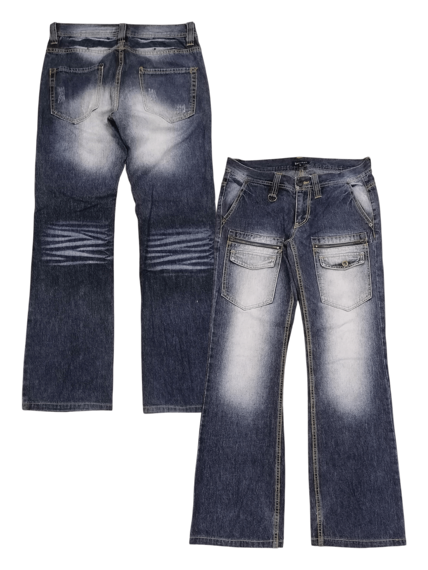 14th Addiction × If Six Was Nine × Le Grande Bleu (L.G.B.) Flare Jeans Pandora Distressed Denim Bushpants Size US 32 / EU 48 - 1 Thumbnail
