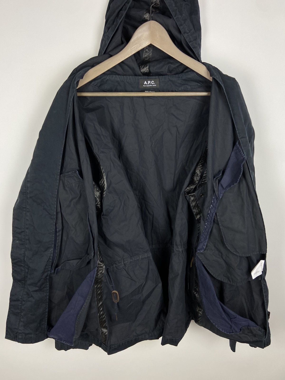A.P.C. × Designer A.P.C. Navy Dark/Blue Faded Hooded Cliff Parka Mens Jacket Size US XXL / EU 58 / 5 - 12 Thumbnail
