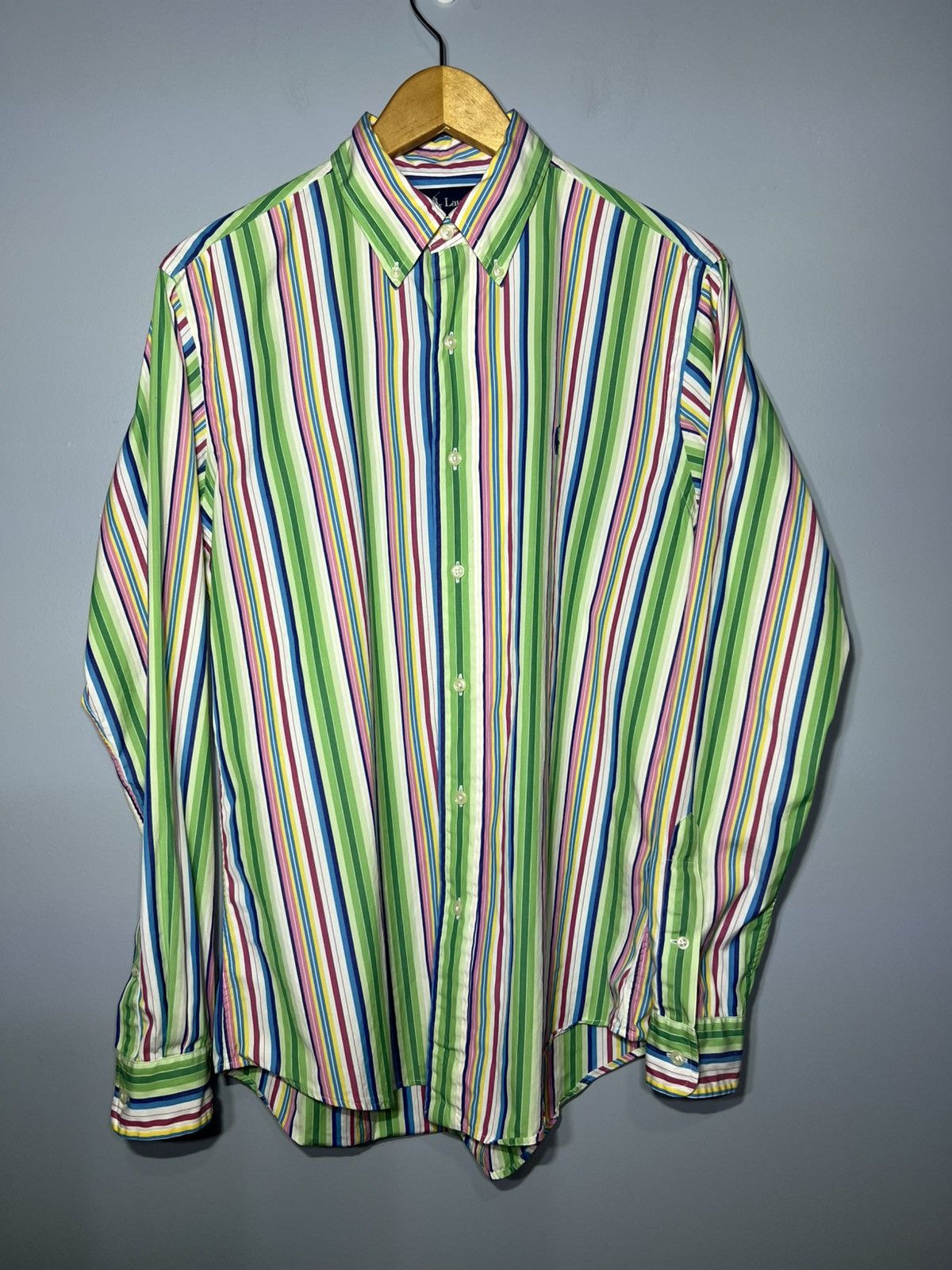 Polo Ralph Lauren VINTAGE Polo Ralph Lauren Shirt Sz M Candy Stripe Custom Fit Size US M / EU 48-50 / 2 - 2 Thumbnail