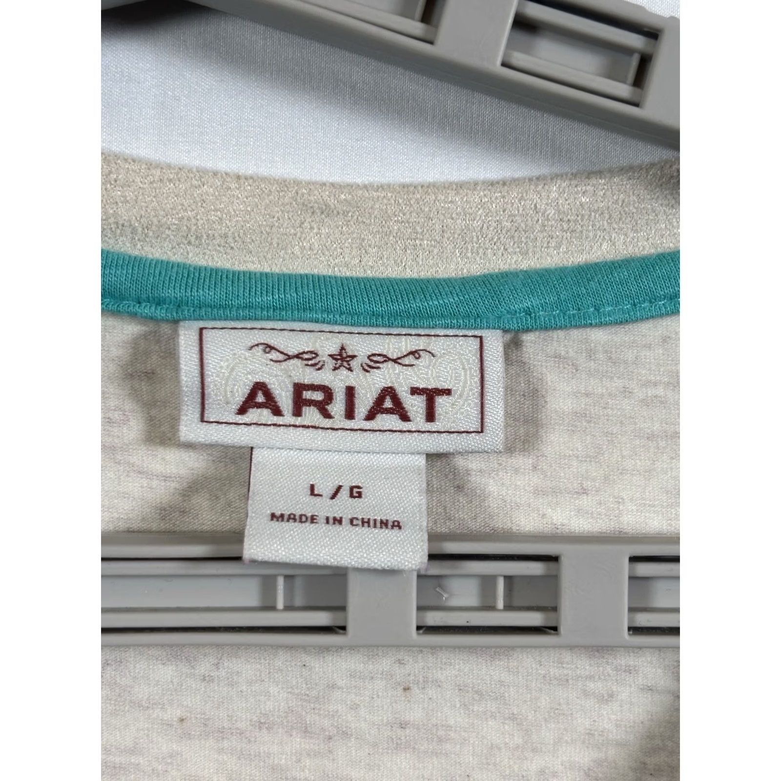 Ariat Ariat T-Shirt Women's Longhorn Floral 3/4 Sleeve Beige L Crew Neck Knit Cotton Raglan Short Sleeve Casual Travel Workwear Women Size L / US 10 / IT 46 - 6 Thumbnail