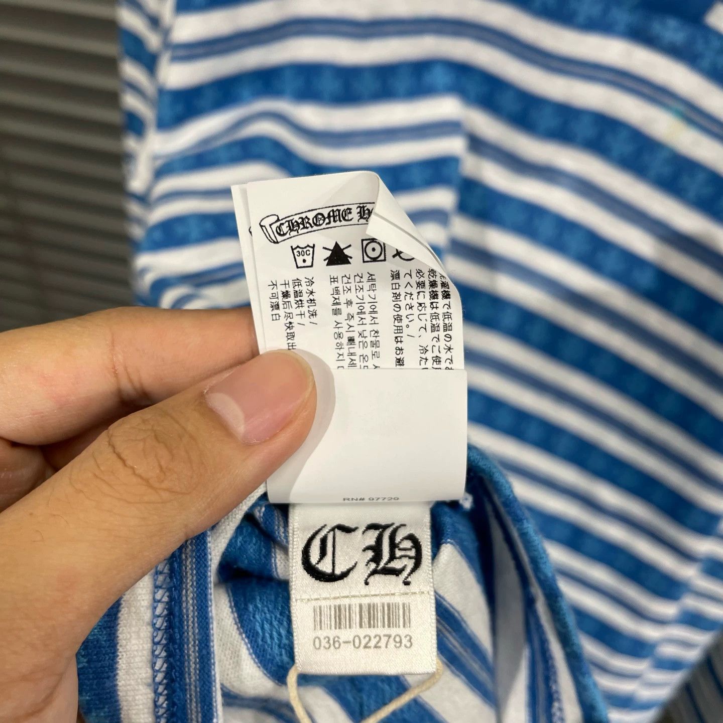 Chrome Hearts Chrome Hearts Blue-White Stripe Sword 3 Silver LS Polo M Size US M / EU 48-50 / 2 - 8 Thumbnail