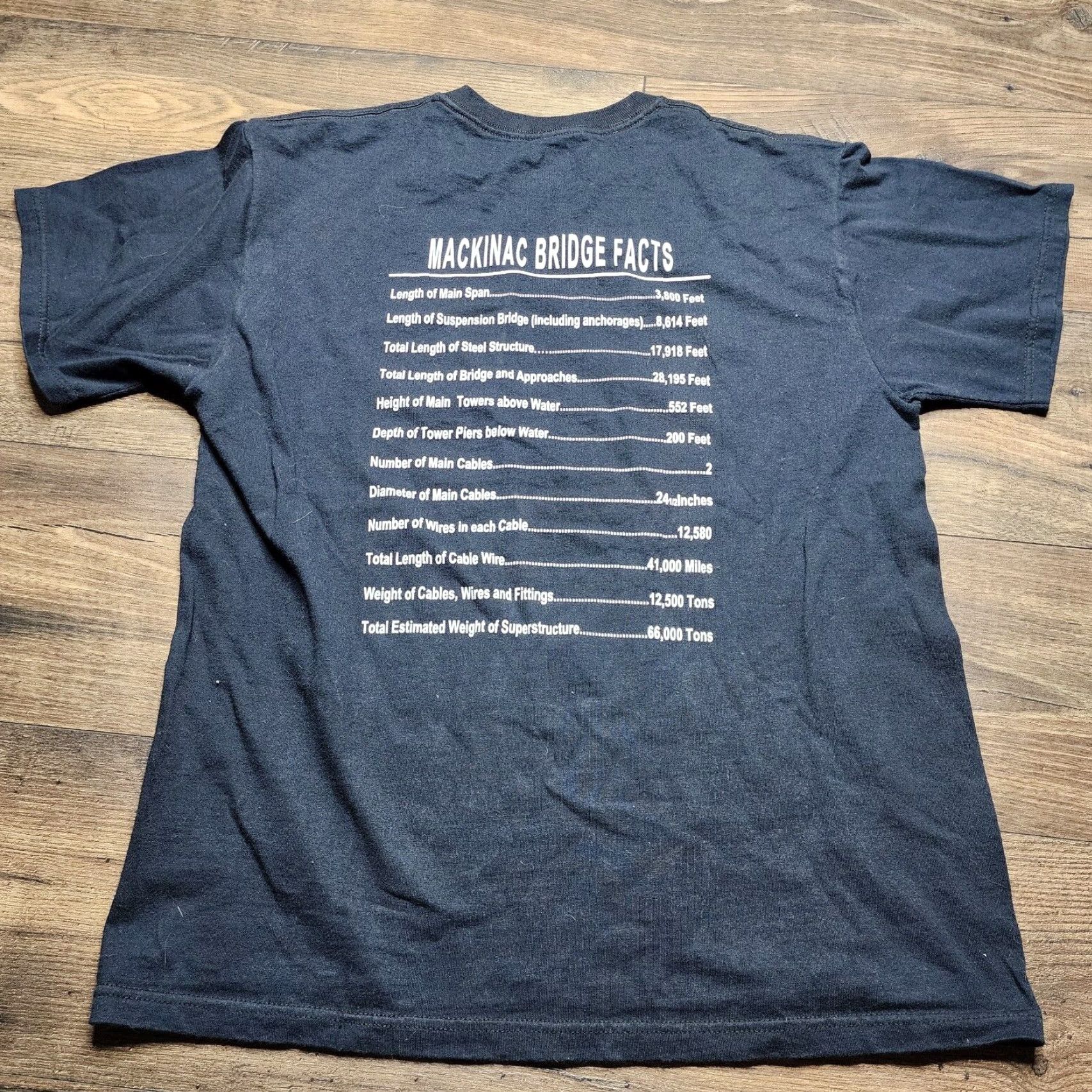 Fruit Of The Loom Fruit of the Loom T-Shirt Mens M Black Mackinac Bridge Walk Michigan Graphic Tee Double Sided Size US M / EU 48-50 / 2 - 2 Thumbnail