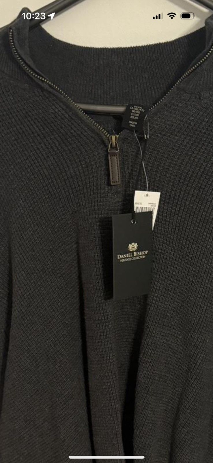 Other Black zip-up sweater #winterknits brand is Daniel bishop Size US XXL / EU 58 / 5 - 2 Thumbnail