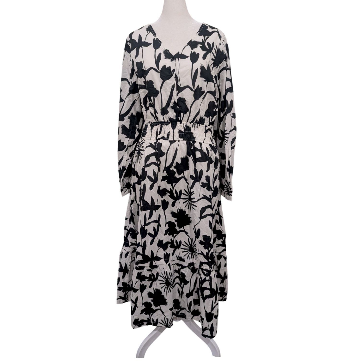 Other Sweet Salt Midi Summer Black and White Floral Dress Large Size L / US 10 / IT 46 - 2 Thumbnail