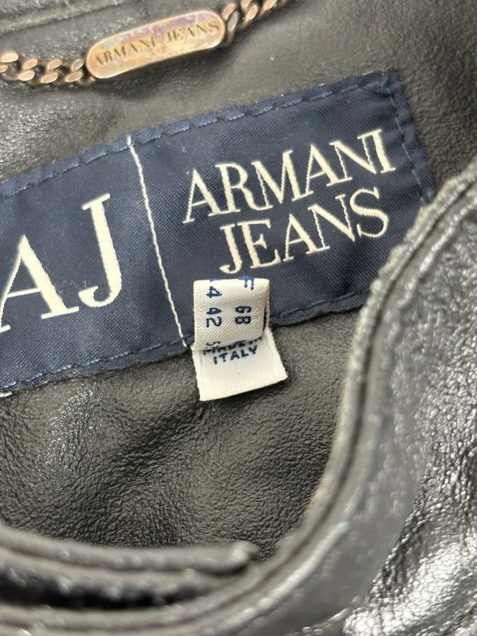 Armani 2000s Armani Black Hybrid Biker Leather Jacket Size US M / EU 48-50 / 2 - 11 Thumbnail