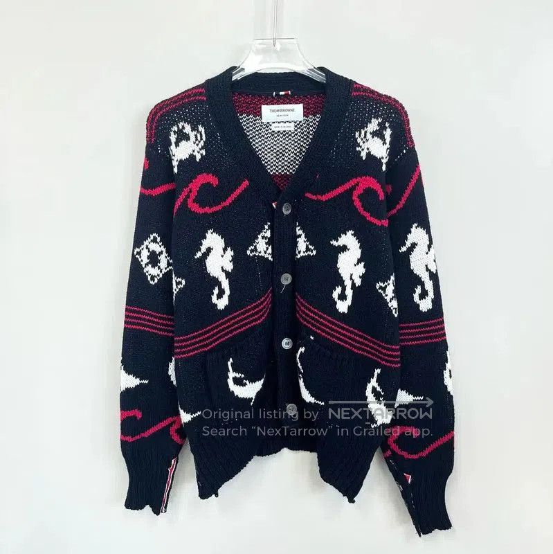 Thom Browne Thom Browne Black Women's Cardigan with Seahorse Design . Size XS / US 0-2 / IT 36-38 - 1 Thumbnail